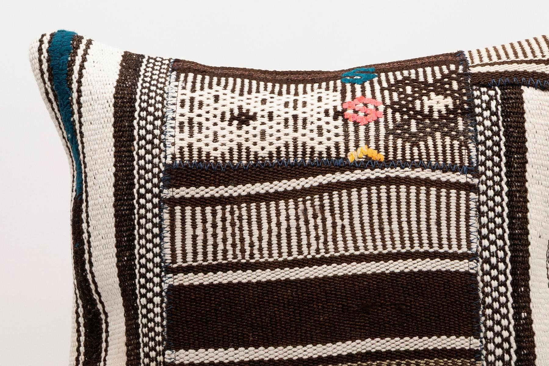 20x20 inches (50x50 cm) Kilim Pillow | KILIM WHOLESALE - Vintage Handmade Pillows - Vintage Handmade Kilim Rugs - It is 100% wool. Artistic and historical rugs. Old handwoven rugs. - Online hand woven rugs and kilim cushions sales. Shipping to a