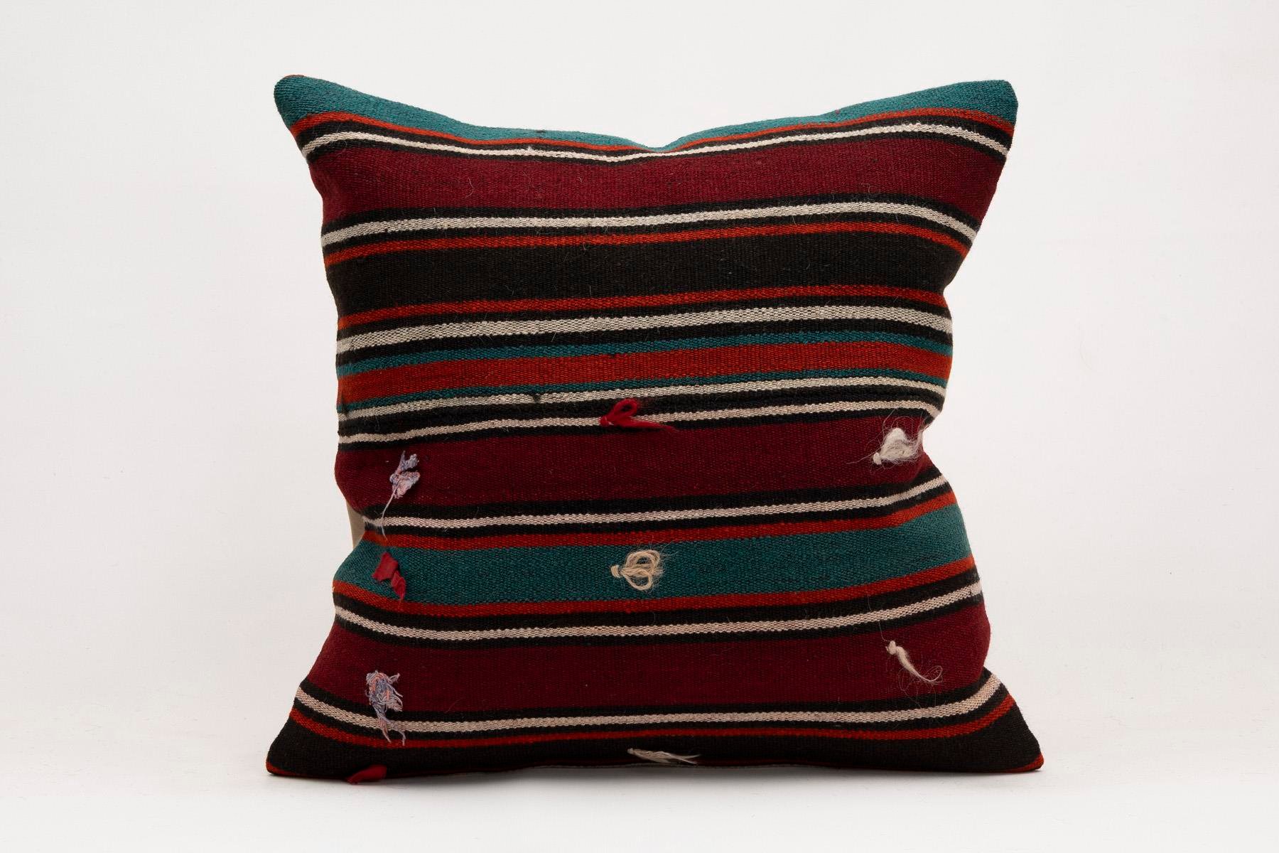 20x20 inches (50x50 cm) Kilim Pillow | KILIM WHOLESALE - Vintage Handmade Pillows - Vintage Handmade Kilim Rugs - It is 100% wool. Artistic and historical rugs. Old handwoven rugs. - Online hand woven rugs and kilim cushions sales. Shipping to a