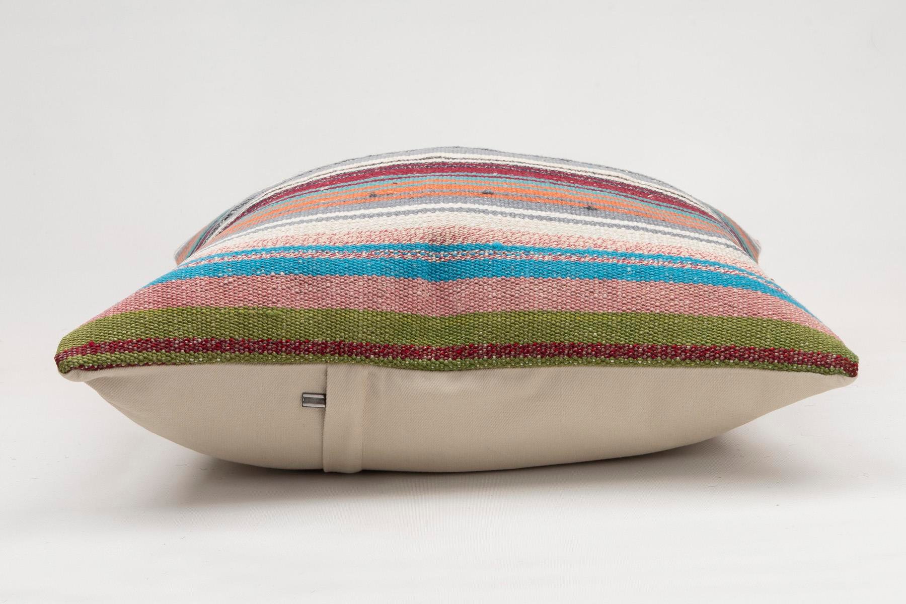 20x20 inches (50x50 cm) Kilim Pillow | KILIM WHOLESALE - Vintage Handmade Pillows - Vintage Handmade Kilim Rugs - It is 100% wool. Artistic and historical rugs. Old handwoven rugs. - Online hand woven rugs and kilim cushions sales. Shipping to a