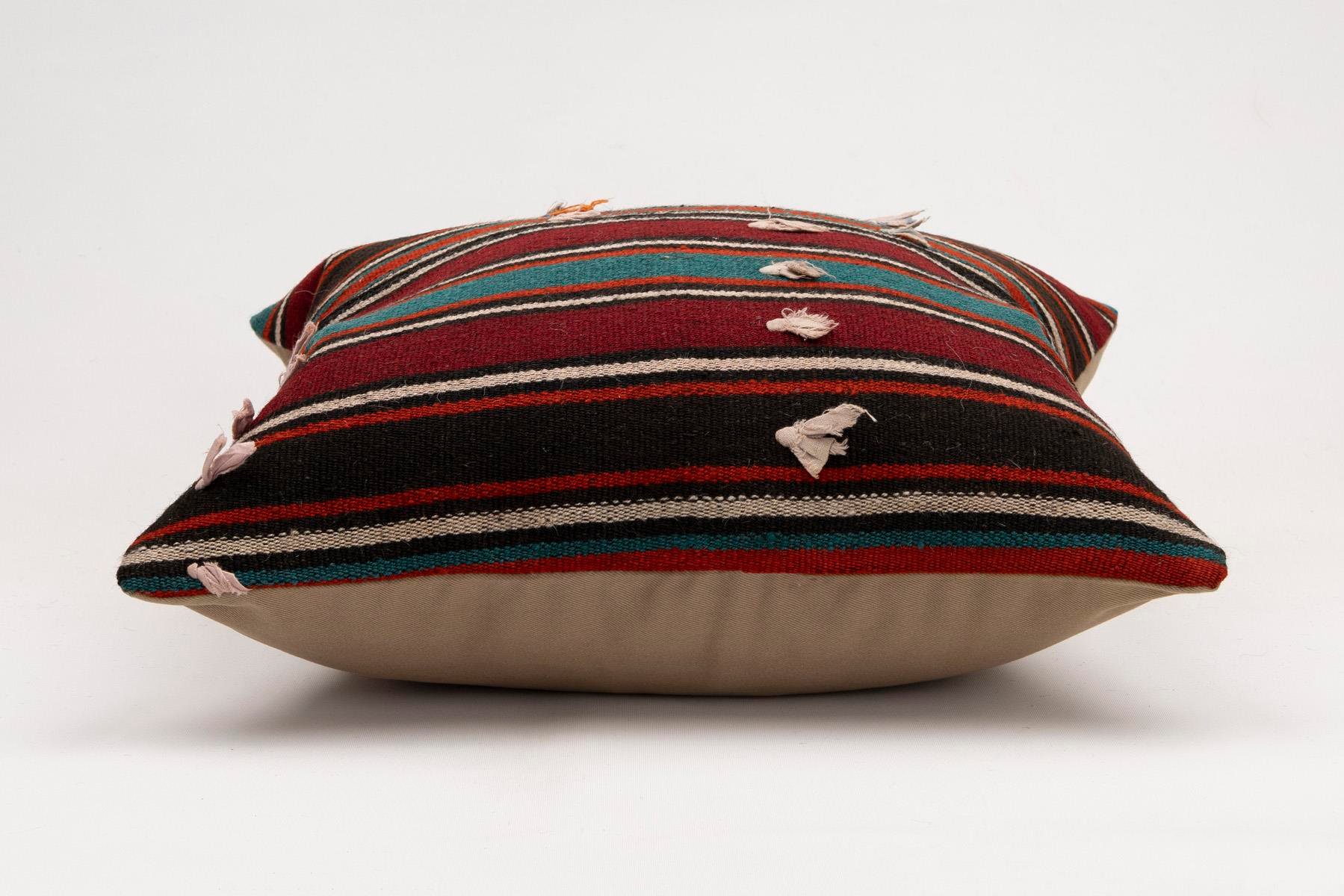 20x20 inches (50x50 cm) Kilim Pillow | KILIM WHOLESALE - Vintage Handmade Pillows - Vintage Handmade Kilim Rugs - It is 100% wool. Artistic and historical rugs. Old handwoven rugs. - Online hand woven rugs and kilim cushions sales. Shipping to a