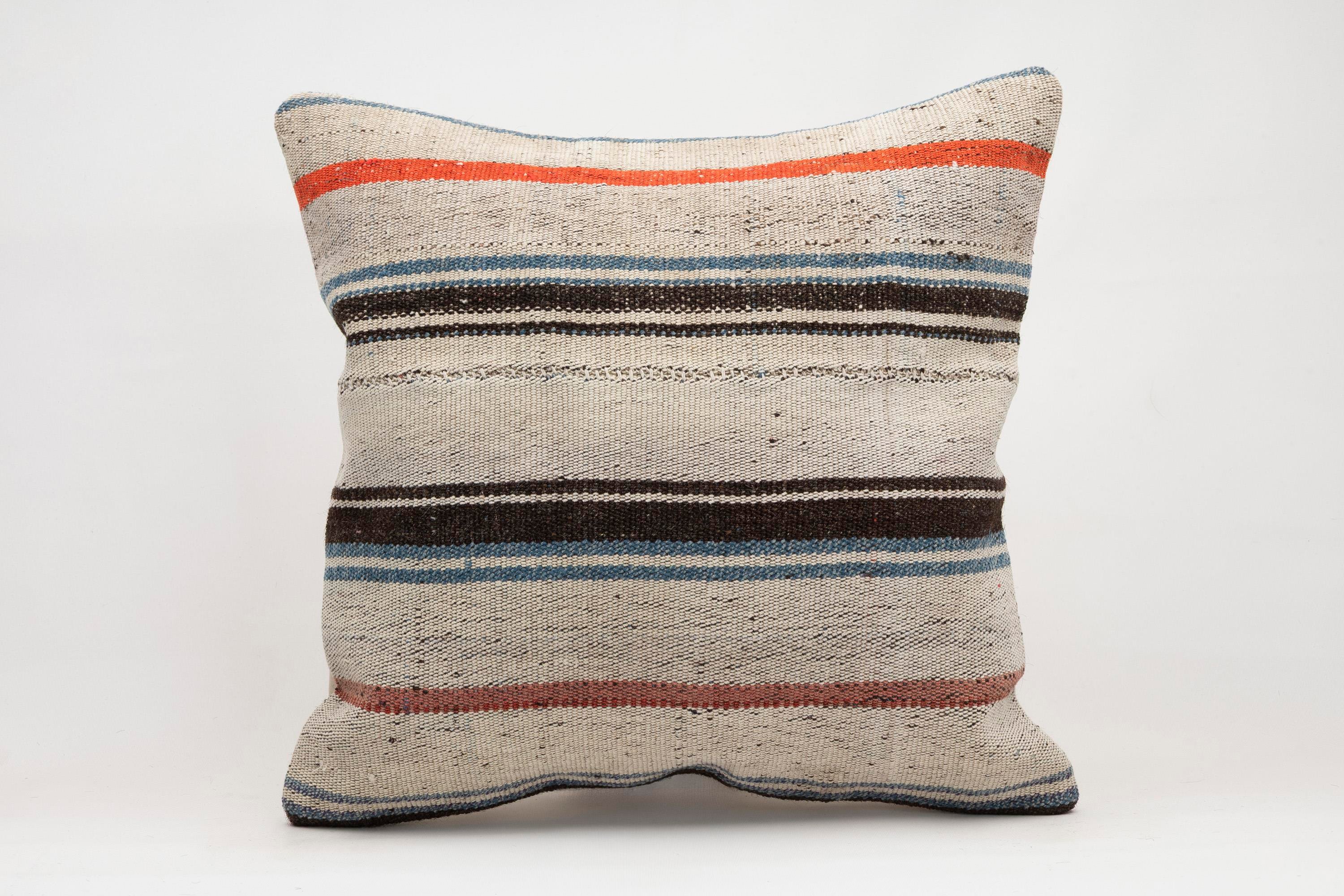 20x20 inches (50x50 cm) Kilim Pillow | KILIM WHOLESALE - Vintage Handmade Pillows - Vintage Handmade Kilim Rugs - It is 100% wool. Artistic and historical rugs. Old handwoven rugs. - Online hand woven rugs and kilim cushions sales. Shipping to a