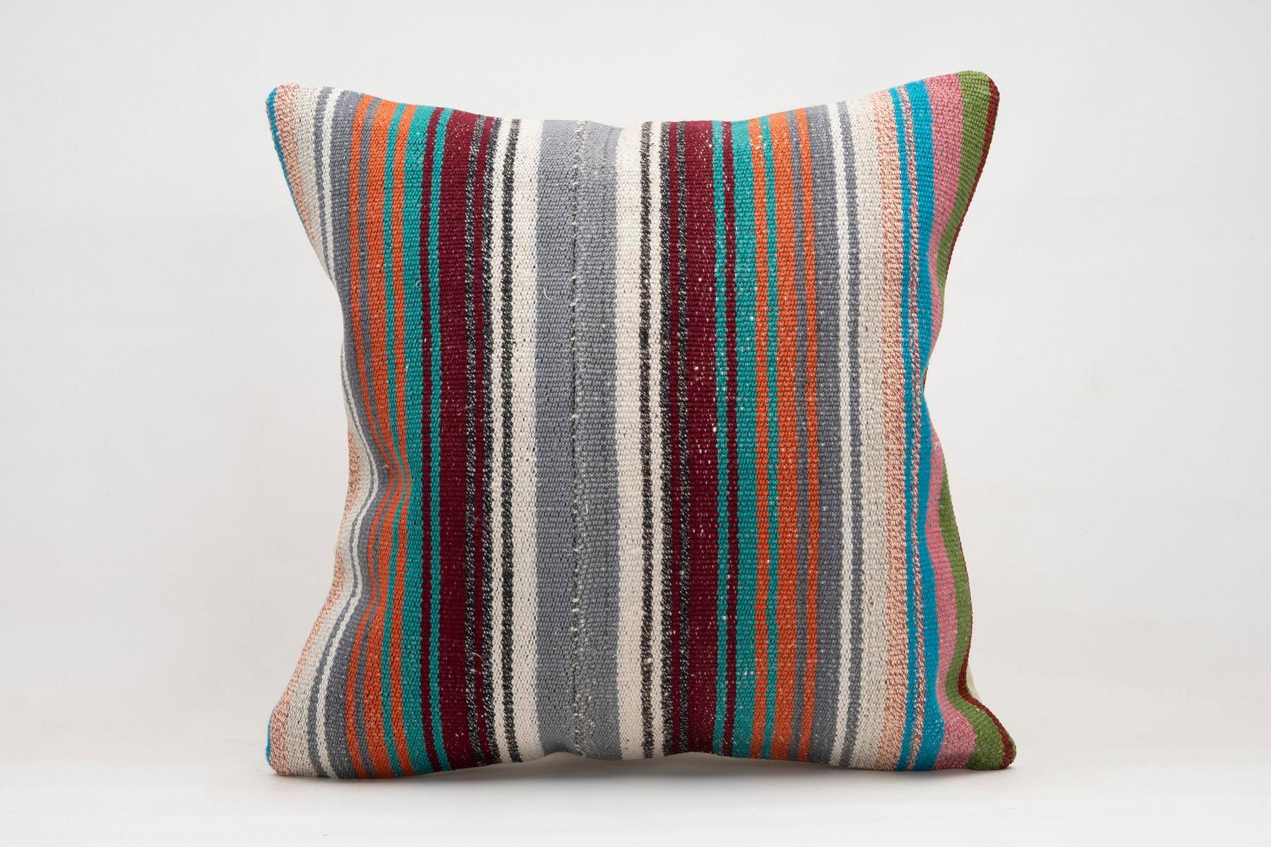 20x20 inches (50x50 cm) Kilim Pillow | KILIM WHOLESALE - Vintage Handmade Pillows - Vintage Handmade Kilim Rugs - It is 100% wool. Artistic and historical rugs. Old handwoven rugs. - Online hand woven rugs and kilim cushions sales. Shipping to a