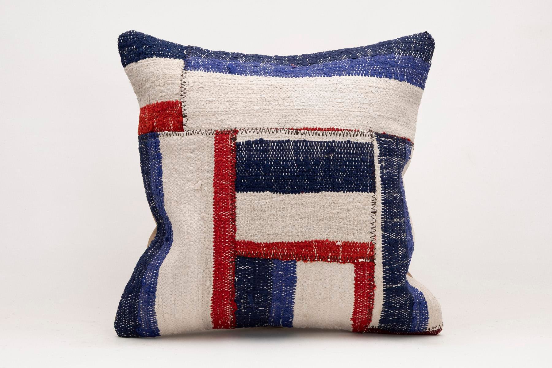20x20 inches (50x50 cm) Kilim Pillow | KILIM WHOLESALE - Vintage Handmade Pillows - Vintage Handmade Kilim Rugs - It is 100% wool. Artistic and historical rugs. Old handwoven rugs. - Online hand woven rugs and kilim cushions sales. Shipping to a