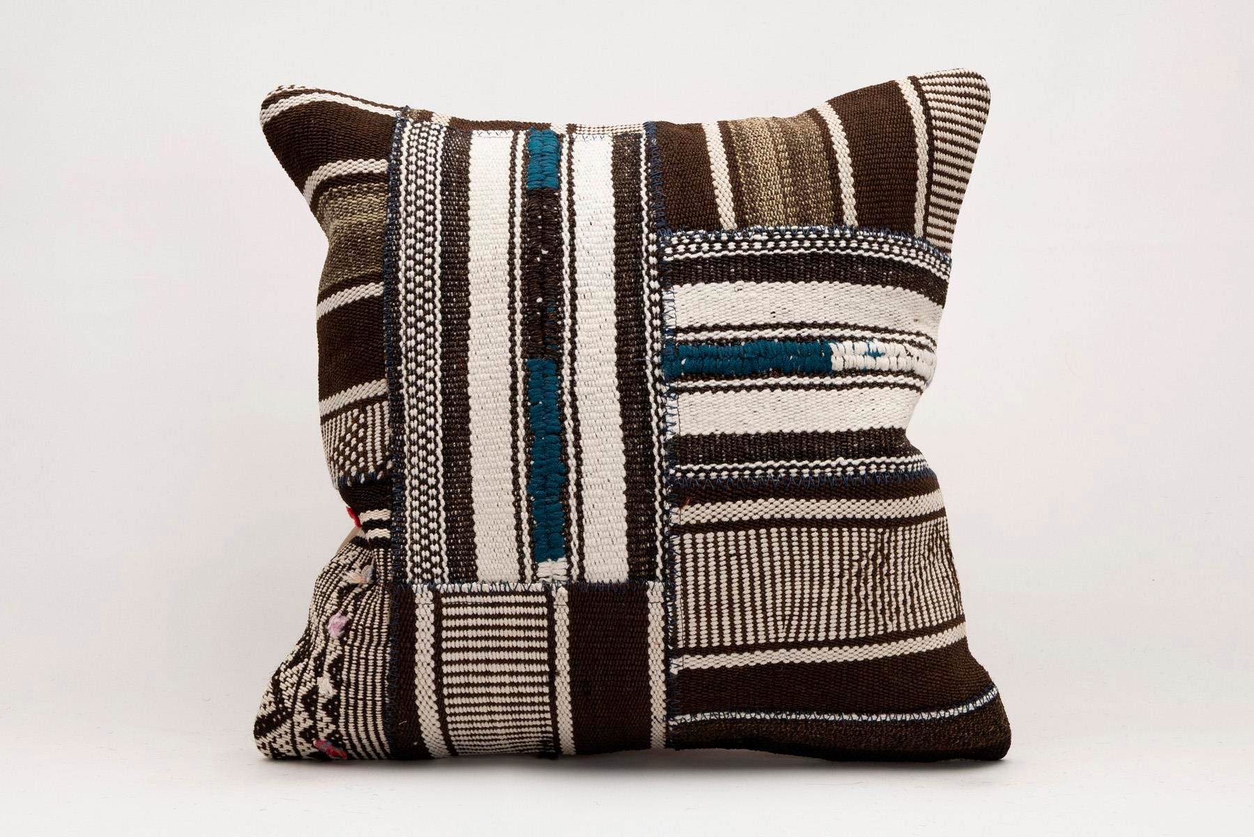 20x20 inches (50x50 cm) Kilim Pillow | KILIM WHOLESALE - Vintage Handmade Pillows - Vintage Handmade Kilim Rugs - It is 100% wool. Artistic and historical rugs. Old handwoven rugs. - Online hand woven rugs and kilim cushions sales. Shipping to a