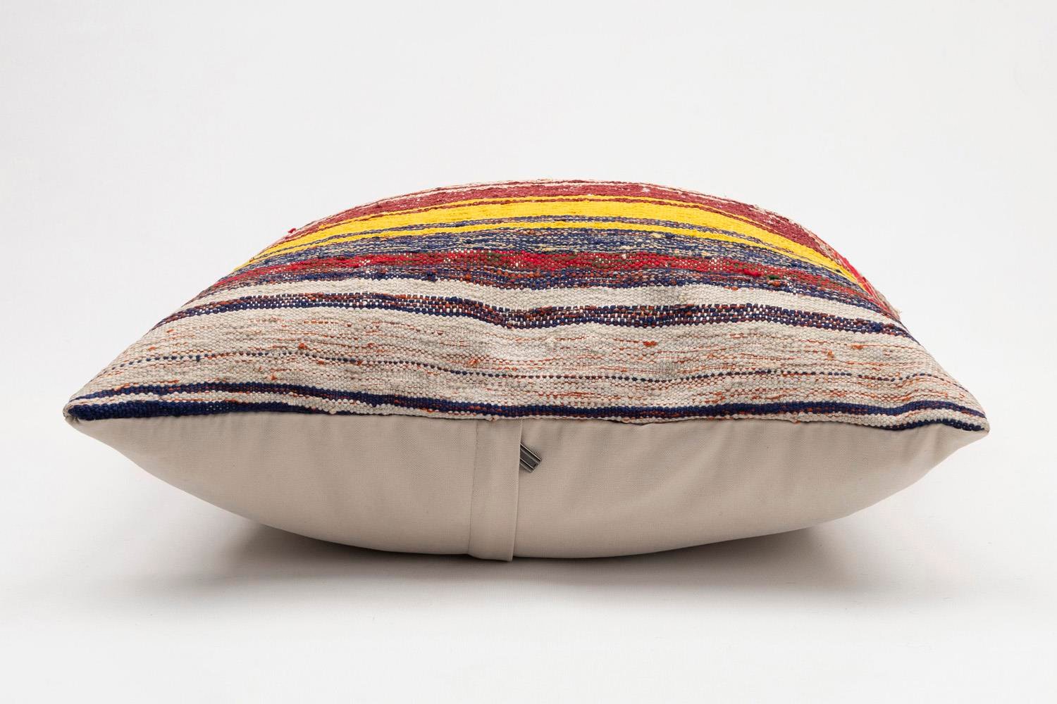 20x20 inches (50x50 cm) Kilim Pillow | KILIM WHOLESALE - Vintage Handmade Pillows - Vintage Handmade Kilim Rugs - It is 100% wool. Artistic and historical rugs. Old handwoven rugs. - Online hand woven rugs and kilim cushions sales. Shipping to a