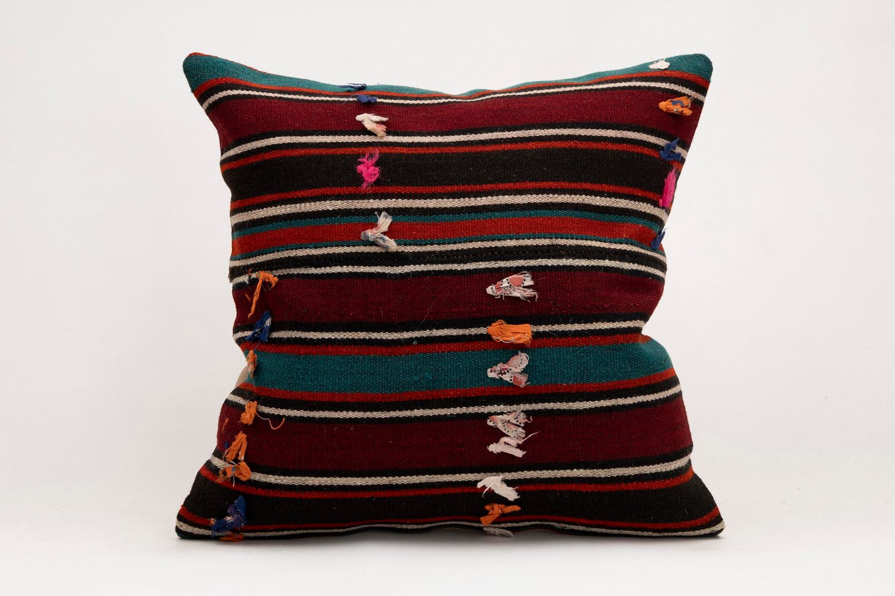 20x20 inches (50x50 cm) Kilim Pillow | KILIM WHOLESALE - Vintage Handmade Pillows - Vintage Handmade Kilim Rugs - It is 100% wool. Artistic and historical rugs. Old handwoven rugs. - Online hand woven rugs and kilim cushions sales. Shipping to a