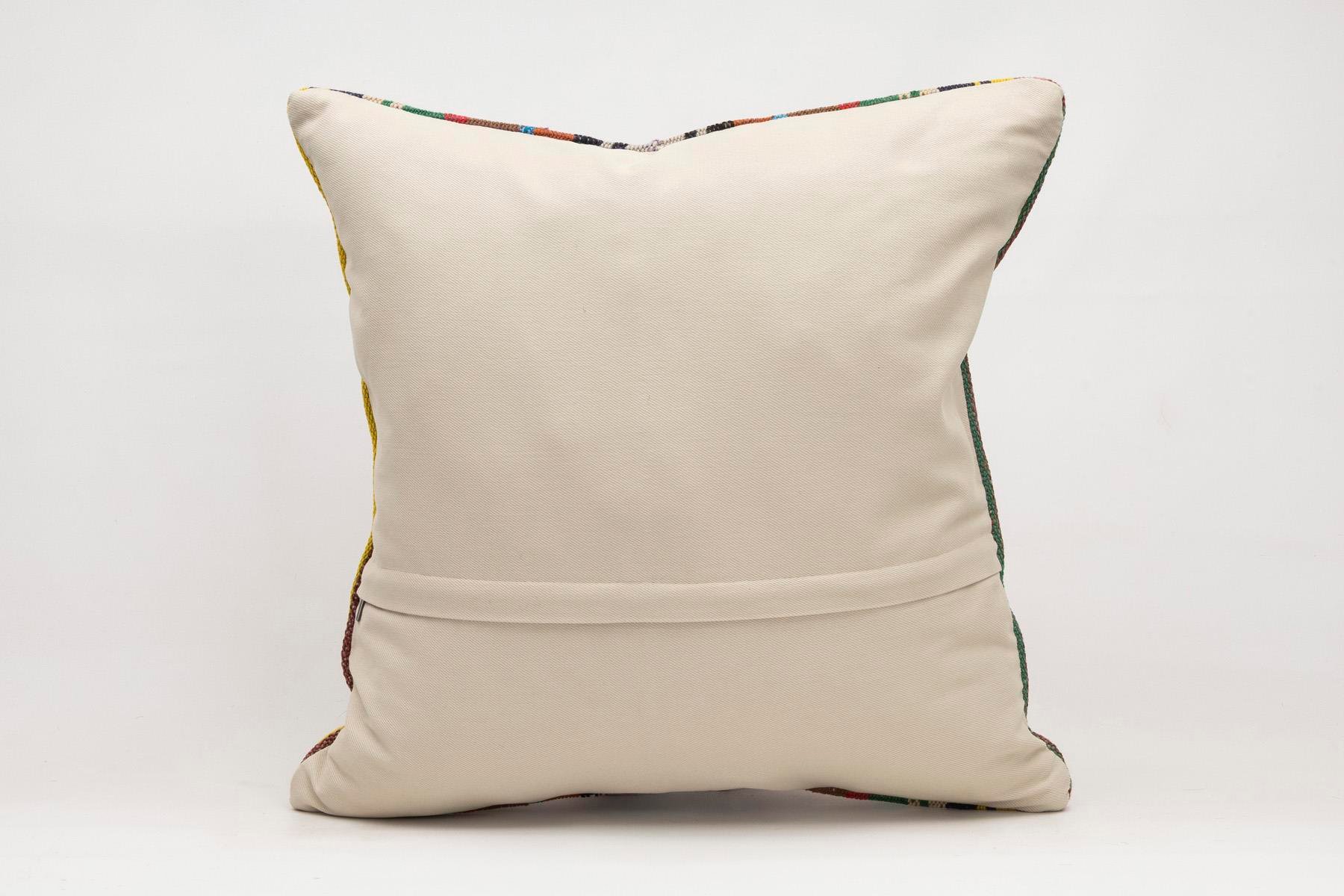 20x20 inches (50x50 cm) Kilim Pillow | KILIM WHOLESALE - Vintage Handmade Pillows - Vintage Handmade Kilim Rugs - It is 100% wool. Artistic and historical rugs. Old handwoven rugs. - Online hand woven rugs and kilim cushions sales. Shipping to a