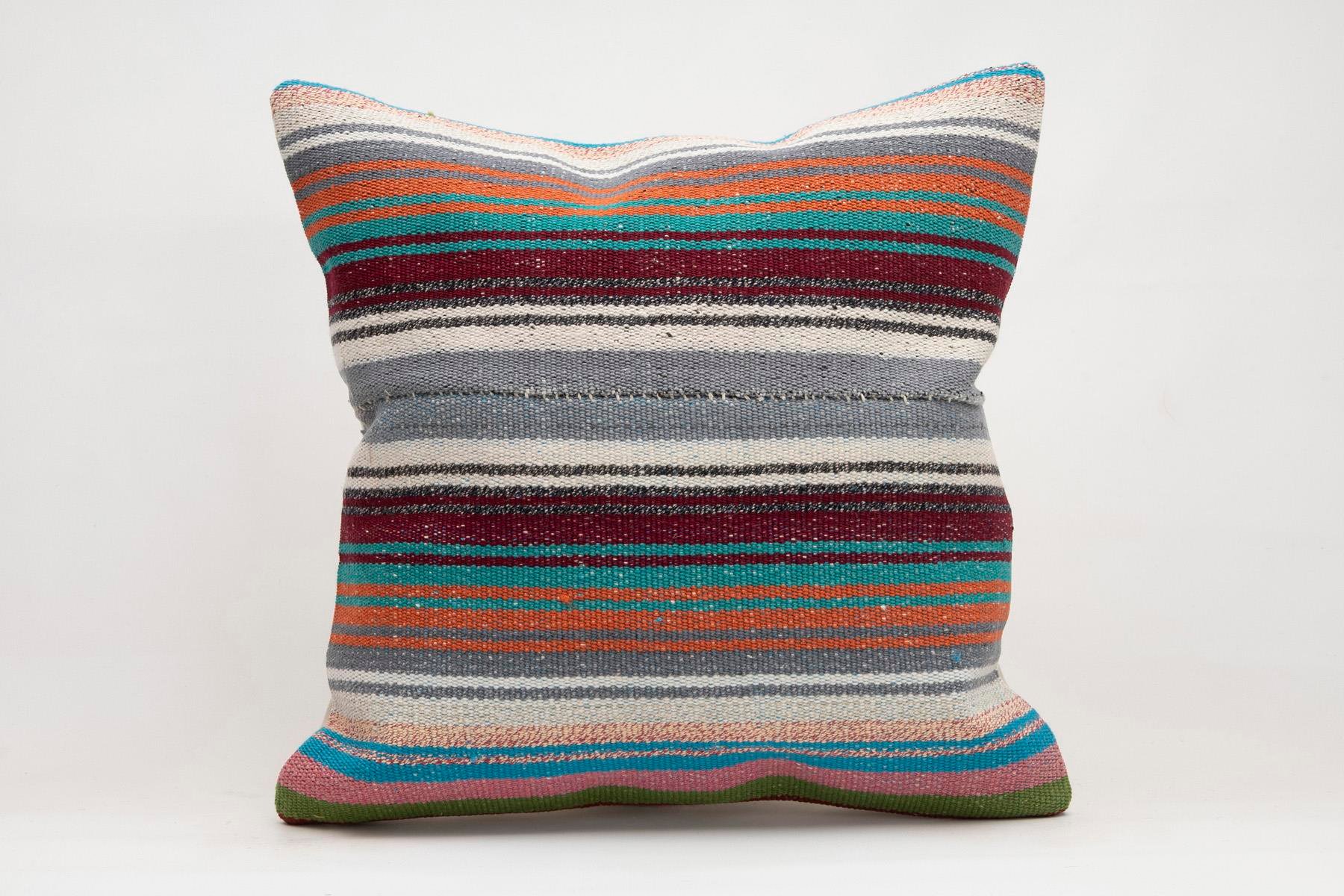 20x20 inches (50x50 cm) Kilim Pillow | KILIM WHOLESALE - Vintage Handmade Pillows - Vintage Handmade Kilim Rugs - It is 100% wool. Artistic and historical rugs. Old handwoven rugs. - Online hand woven rugs and kilim cushions sales. Shipping to a