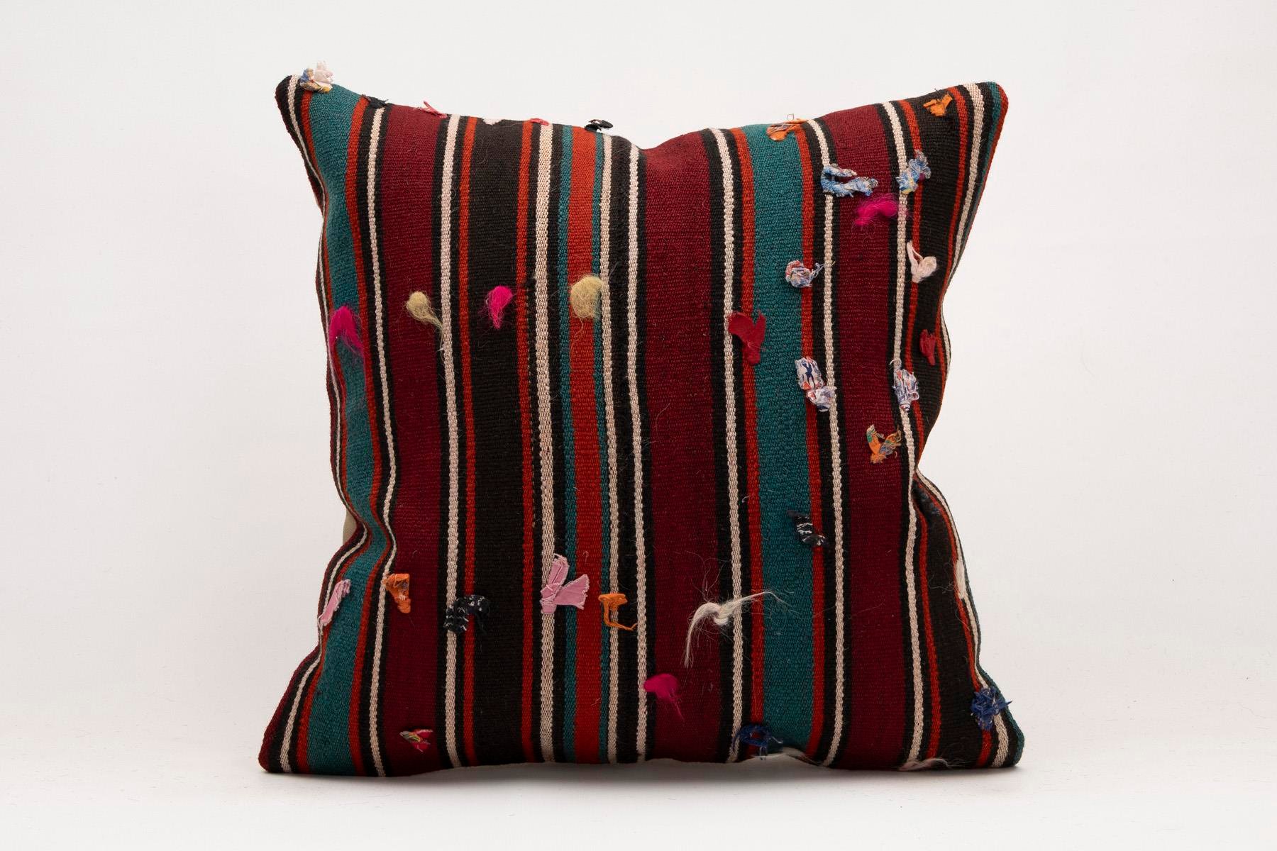 20x20 inches (50x50 cm) Kilim Pillow | KILIM WHOLESALE - Vintage Handmade Pillows - Vintage Handmade Kilim Rugs - It is 100% wool. Artistic and historical rugs. Old handwoven rugs. - Online hand woven rugs and kilim cushions sales. Shipping to a