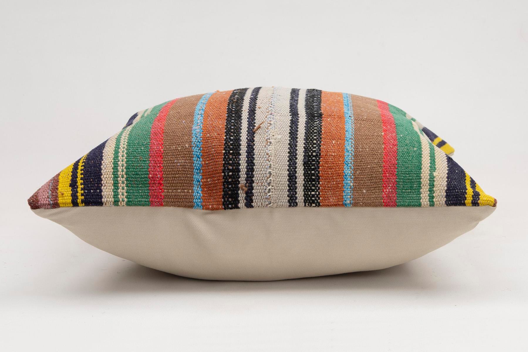 20x20 inches (50x50 cm) Kilim Pillow | KILIM WHOLESALE - Vintage Handmade Pillows - Vintage Handmade Kilim Rugs - It is 100% wool. Artistic and historical rugs. Old handwoven rugs. - Online hand woven rugs and kilim cushions sales. Shipping to a