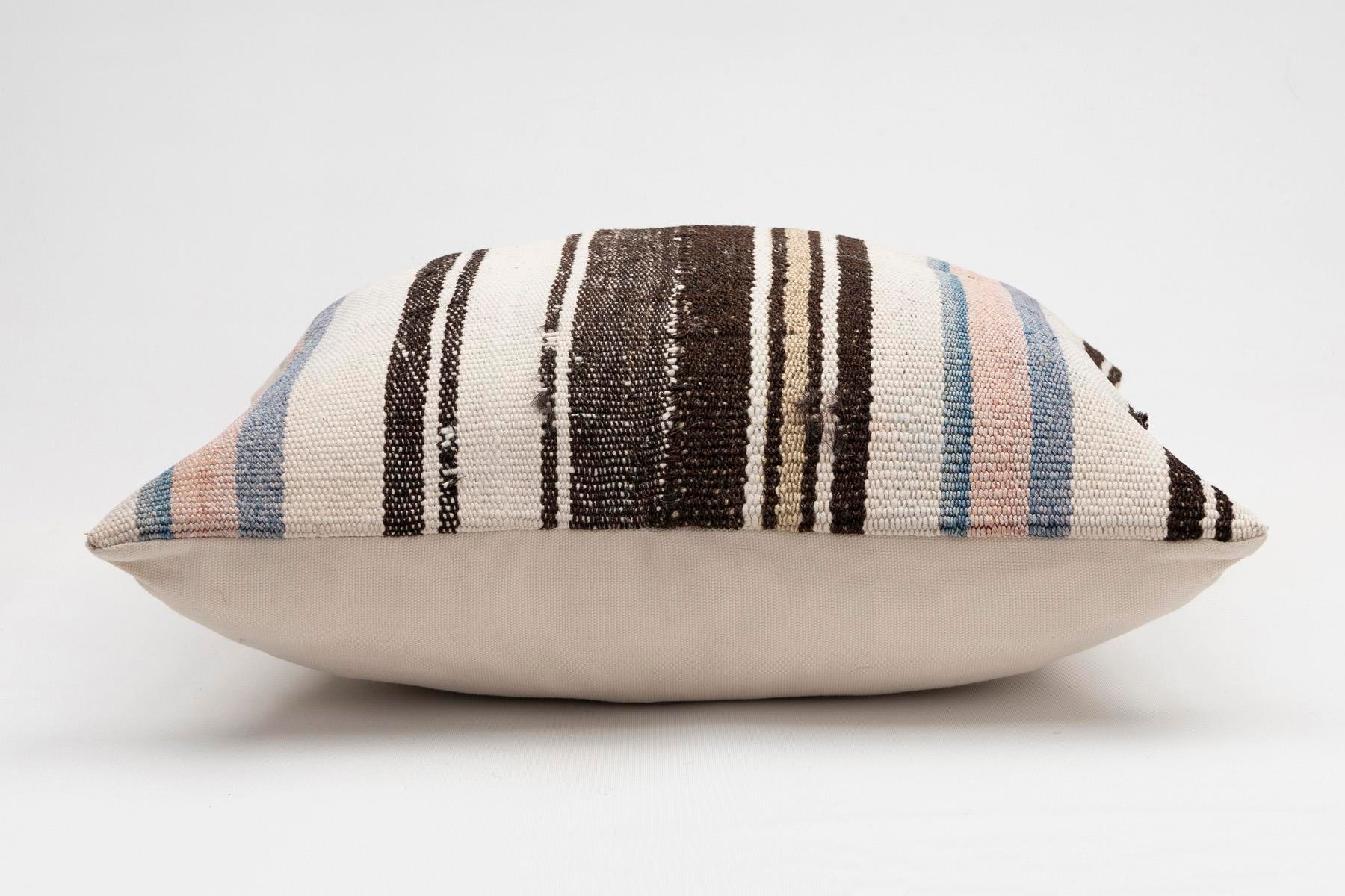 20x20 inches (50x50 cm) Kilim Pillow | KILIM WHOLESALE - Vintage Handmade Pillows - Vintage Handmade Kilim Rugs - It is 100% wool. Artistic and historical rugs. Old handwoven rugs. - Online hand woven rugs and kilim cushions sales. Shipping to a