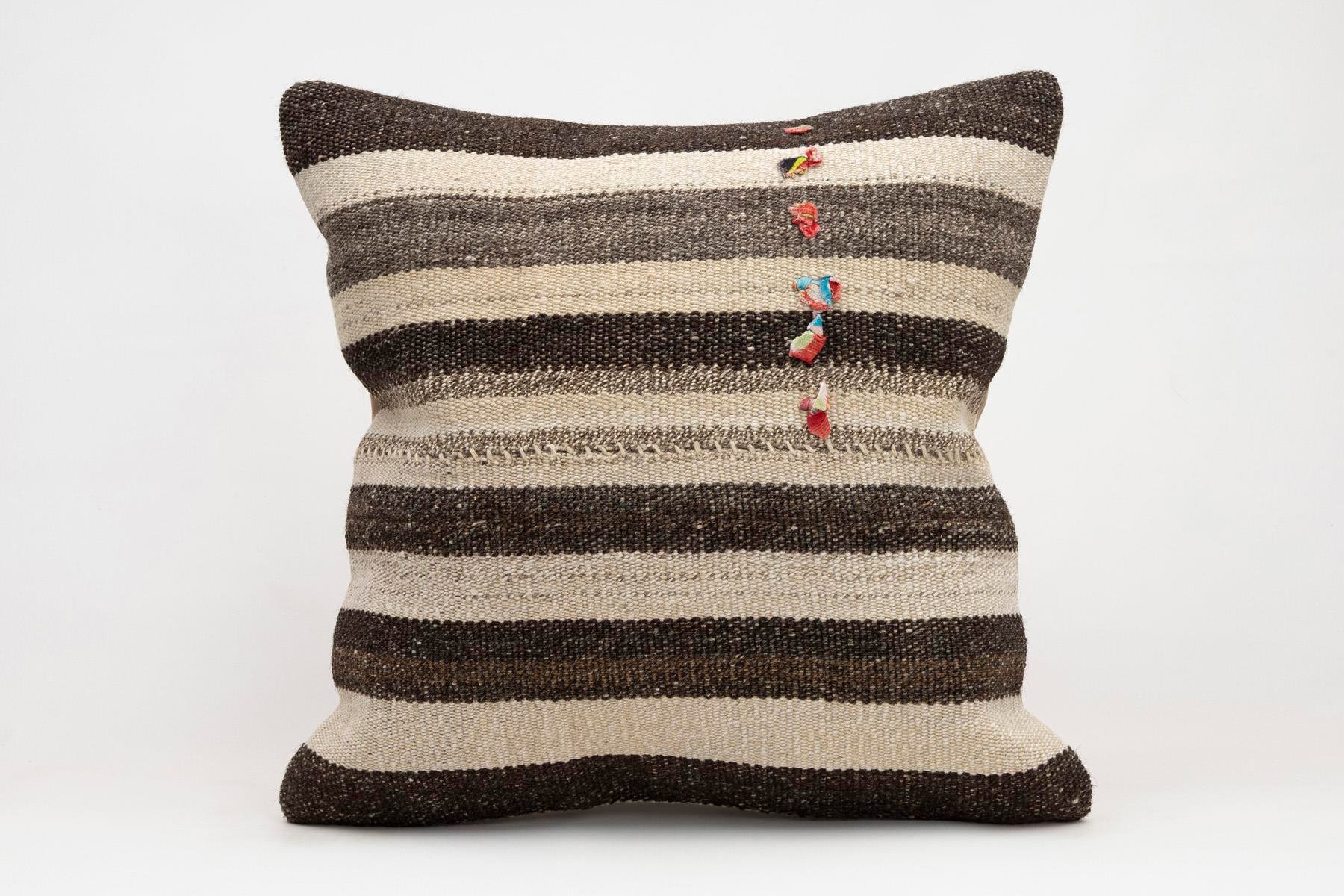 20x20 inches (50x50 cm) Kilim Pillow | KILIM WHOLESALE - Vintage Handmade Pillows - Vintage Handmade Kilim Rugs - It is 100% wool. Artistic and historical rugs. Old handwoven rugs. - Online hand woven rugs and kilim cushions sales. Shipping to a