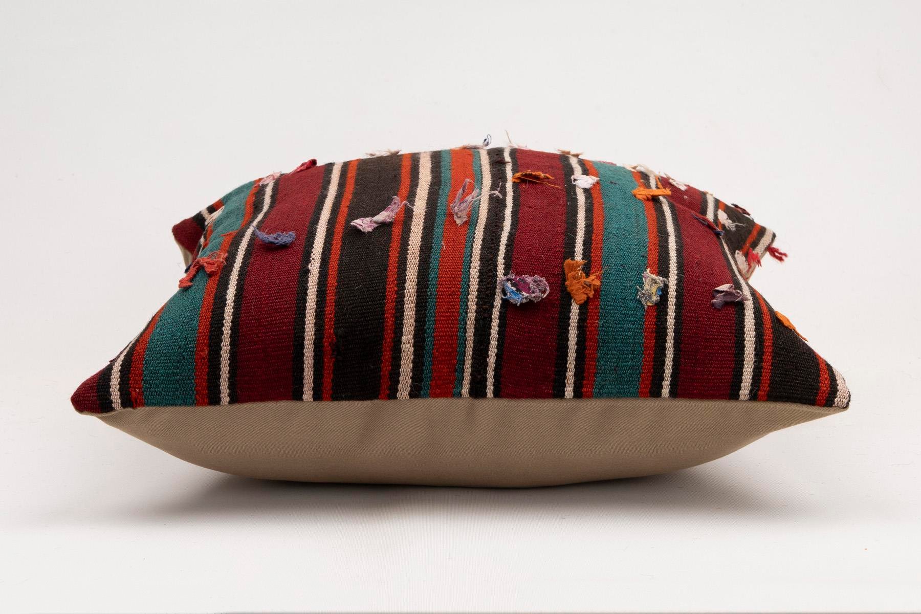 20x20 inches (50x50 cm) Kilim Pillow | KILIM WHOLESALE - Vintage Handmade Pillows - Vintage Handmade Kilim Rugs - It is 100% wool. Artistic and historical rugs. Old handwoven rugs. - Online hand woven rugs and kilim cushions sales. Shipping to a