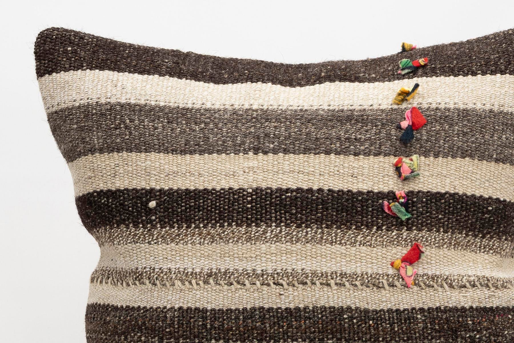 20x20 inches (50x50 cm) Kilim Pillow | KILIM WHOLESALE - Vintage Handmade Pillows - Vintage Handmade Kilim Rugs - It is 100% wool. Artistic and historical rugs. Old handwoven rugs. - Online hand woven rugs and kilim cushions sales. Shipping to a