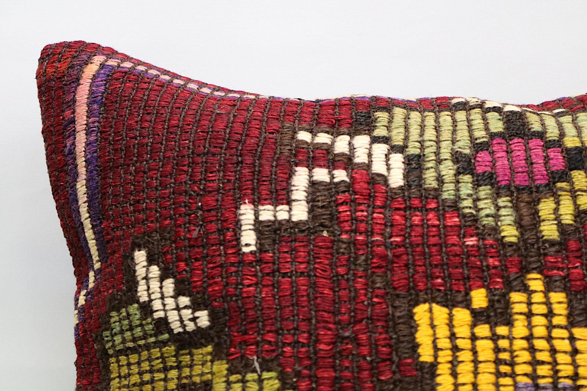 16x24 inches (40x60 cm) Kilim Pillow | KILIM WHOLESALE - Vintage Handmade Pillows - Vintage Handmade Kilim Rugs - It is 100% wool. Artistic and historical rugs. Old handwoven rugs. - Online hand woven rugs and kilim cushions sales. Shipping to a