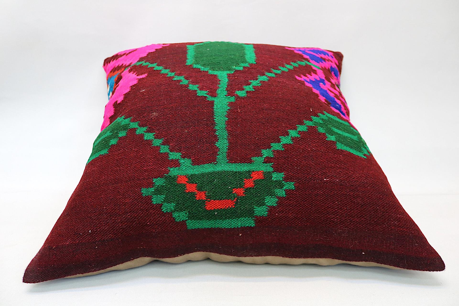16x24 inches (40x60 cm) Kilim Pillow | KILIM WHOLESALE - Vintage Handmade Pillows - Vintage Handmade Kilim Rugs - It is 100% wool. Artistic and historical rugs. Old handwoven rugs. - Online hand woven rugs and kilim cushions sales. Shipping to a