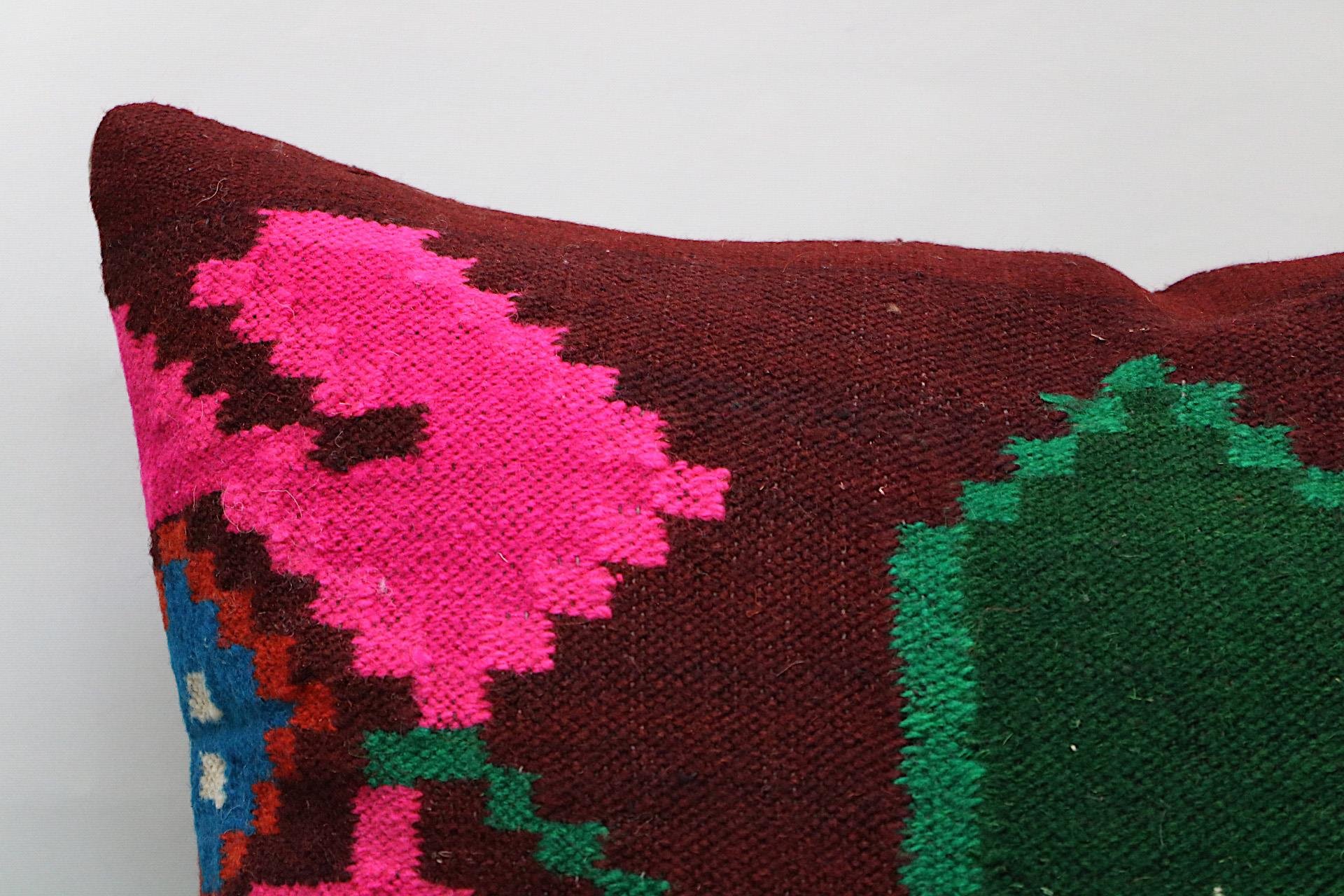 16x24 inches (40x60 cm) Kilim Pillow | KILIM WHOLESALE - Vintage Handmade Pillows - Vintage Handmade Kilim Rugs - It is 100% wool. Artistic and historical rugs. Old handwoven rugs. - Online hand woven rugs and kilim cushions sales. Shipping to a