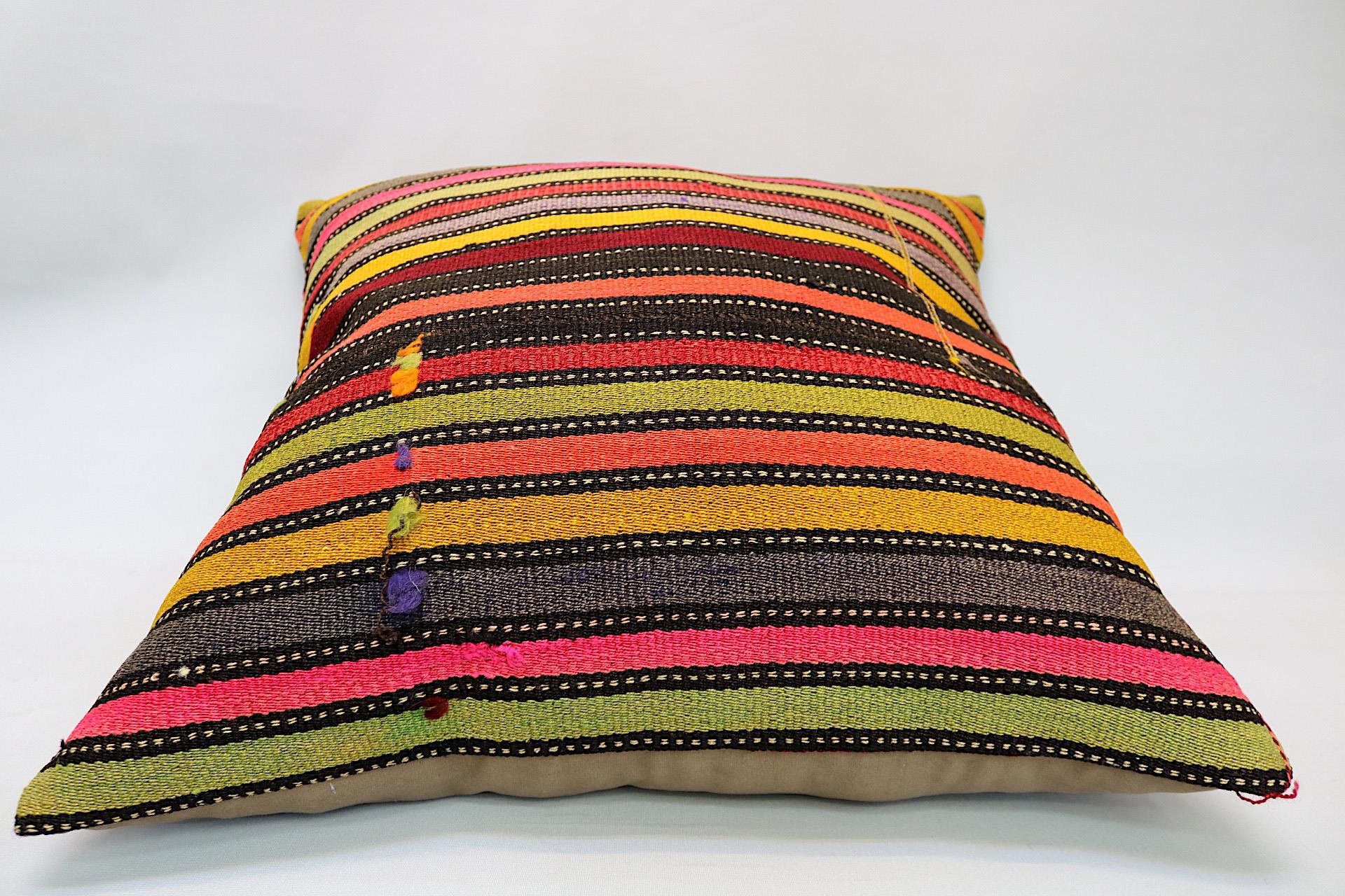 16x24 inches (40x60 cm) Kilim Pillow | KILIM WHOLESALE - Vintage Handmade Pillows - Vintage Handmade Kilim Rugs - It is 100% wool. Artistic and historical rugs. Old handwoven rugs. - Online hand woven rugs and kilim cushions sales. Shipping to a