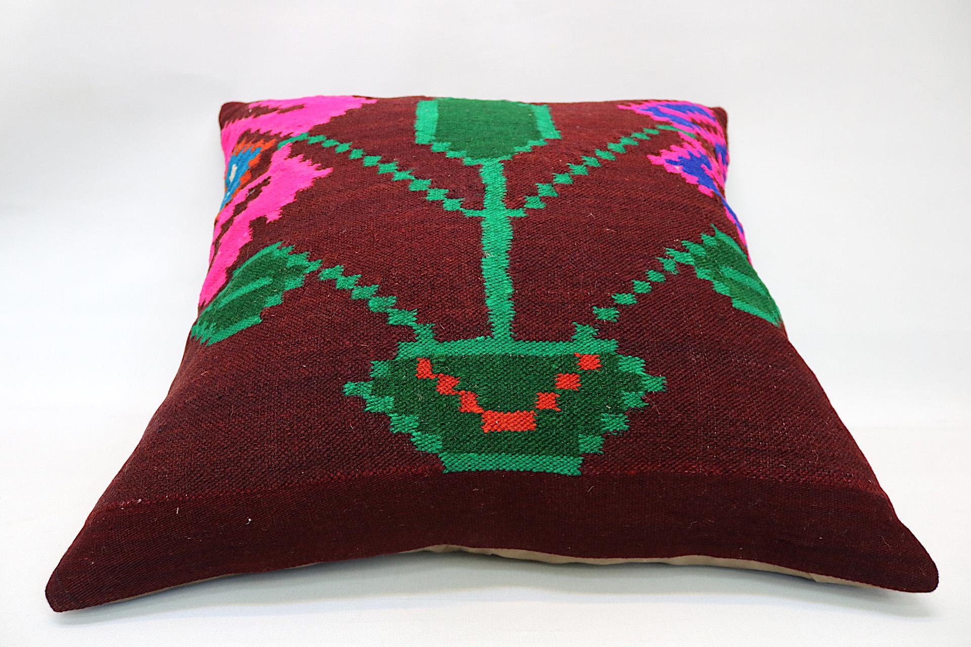 16x24 inches (40x60 cm) Kilim Pillow | KILIM WHOLESALE - Vintage Handmade Pillows - Vintage Handmade Kilim Rugs - It is 100% wool. Artistic and historical rugs. Old handwoven rugs. - Online hand woven rugs and kilim cushions sales. Shipping to a