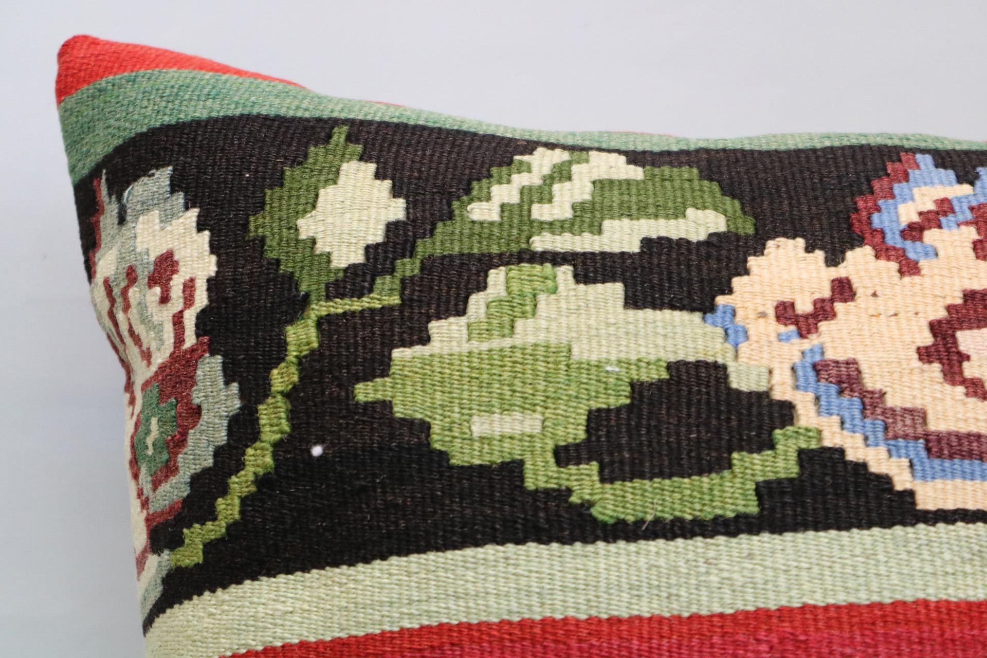 16x24 inches (40x60 cm) Kilim Pillow | KILIM WHOLESALE - Vintage Handmade Pillows - Vintage Handmade Kilim Rugs - It is 100% wool. Artistic and historical rugs. Old handwoven rugs. - Online hand woven rugs and kilim cushions sales. Shipping to a