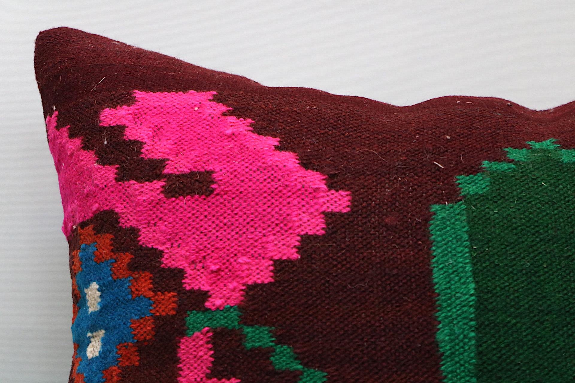 16x24 inches (40x60 cm) Kilim Pillow | KILIM WHOLESALE - Vintage Handmade Pillows - Vintage Handmade Kilim Rugs - It is 100% wool. Artistic and historical rugs. Old handwoven rugs. - Online hand woven rugs and kilim cushions sales. Shipping to a