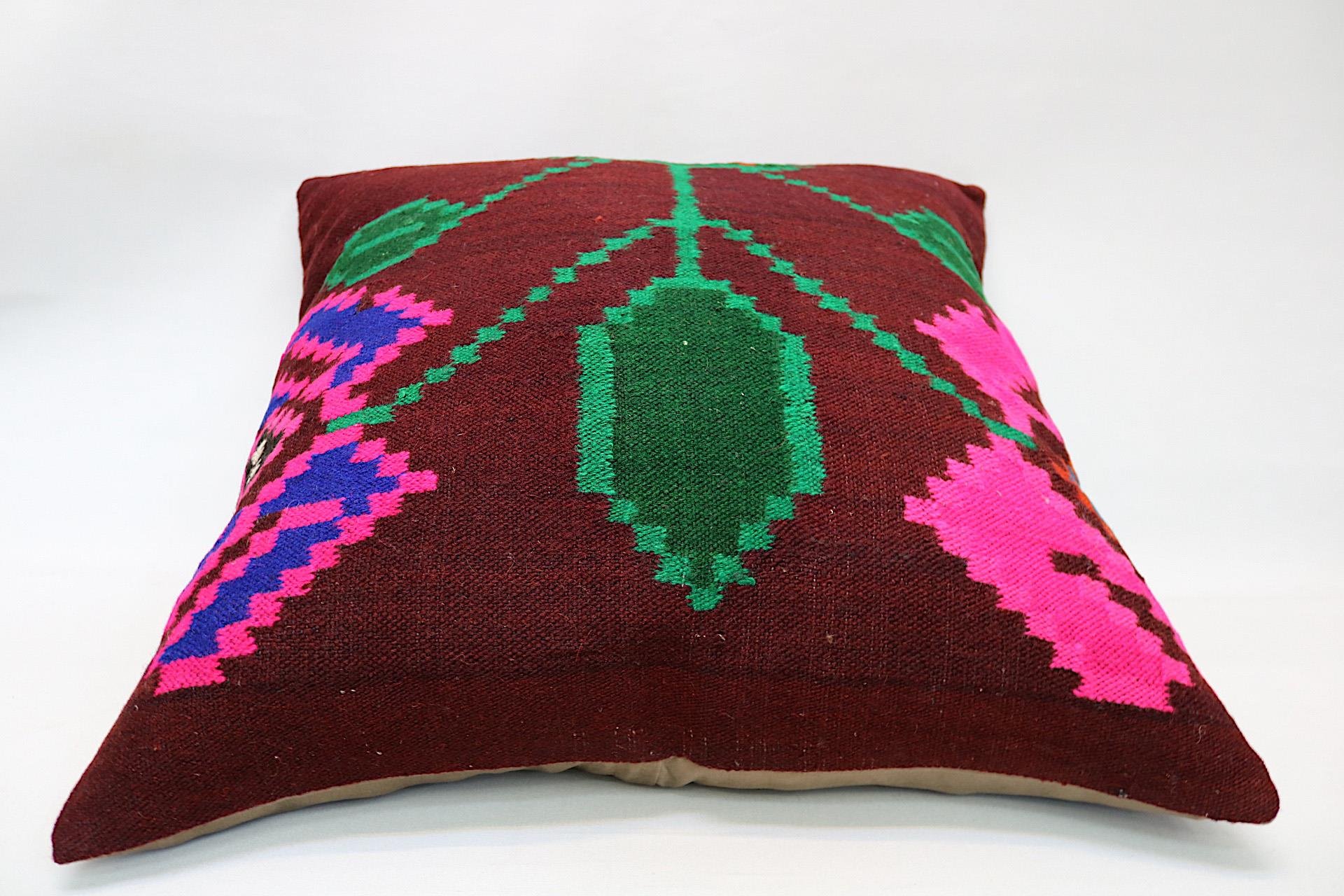 16x24 inches (40x60 cm) Kilim Pillow | KILIM WHOLESALE - Vintage Handmade Pillows - Vintage Handmade Kilim Rugs - It is 100% wool. Artistic and historical rugs. Old handwoven rugs. - Online hand woven rugs and kilim cushions sales. Shipping to a
