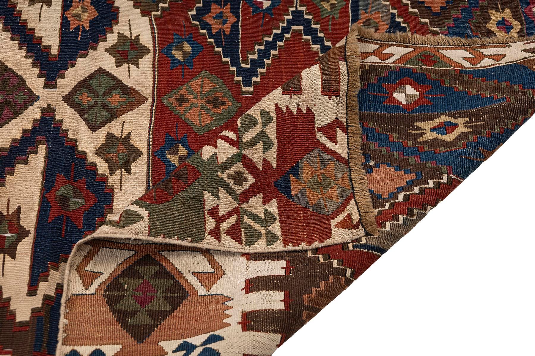 Sivas Kilim Rug (2.5 x 6.6 ft) | KILIM WHOLESALE - Vintage Handmade Pillows - Vintage Handmade Kilim Rugs - It is 100% wool. Artistic and historical rugs. Old handwoven rugs. - Online hand woven rugs and kilim cushions sales. Shipping to all ove