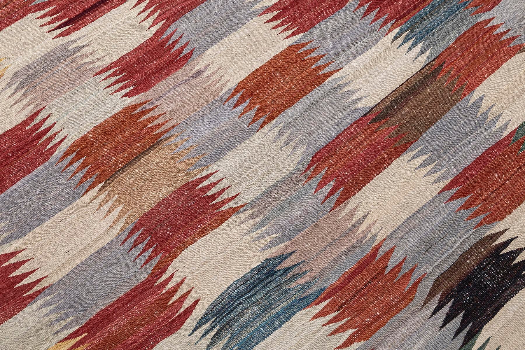 Kilim Rug (4.8 x 6.7 ft) | KILIM WHOLESALE - Vintage Handmade Pillows - Vintage Handmade Kilim Rugs - It is 100% wool. Artistic and historical rugs. Old handwoven rugs. - Online hand woven rugs and kilim cushions sales. Shipping to all over the 