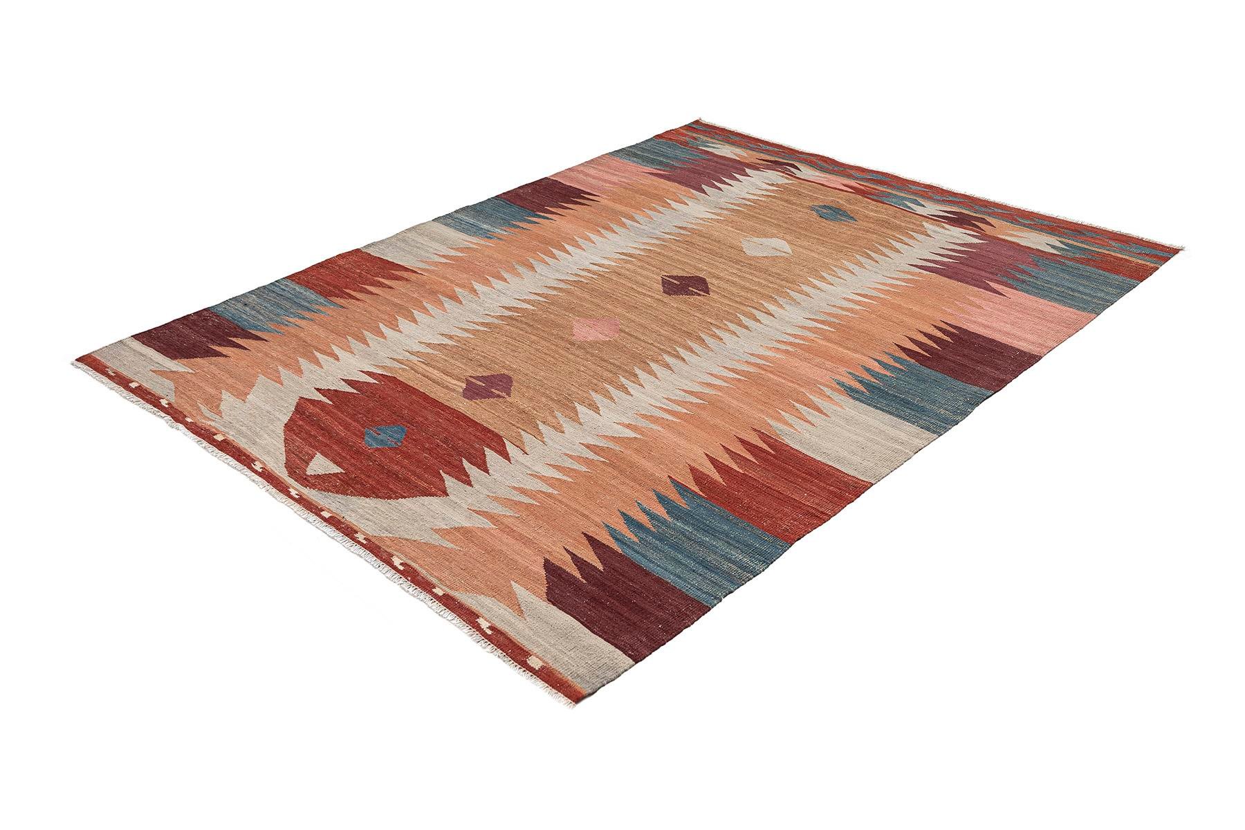 Kilim Rug (4.8 x 6.7 ft) | KILIM WHOLESALE - Vintage Handmade Pillows - Vintage Handmade Kilim Rugs - It is 100% wool. Artistic and historical rugs. Old handwoven rugs. - Online hand woven rugs and kilim cushions sales. Shipping to all over the 