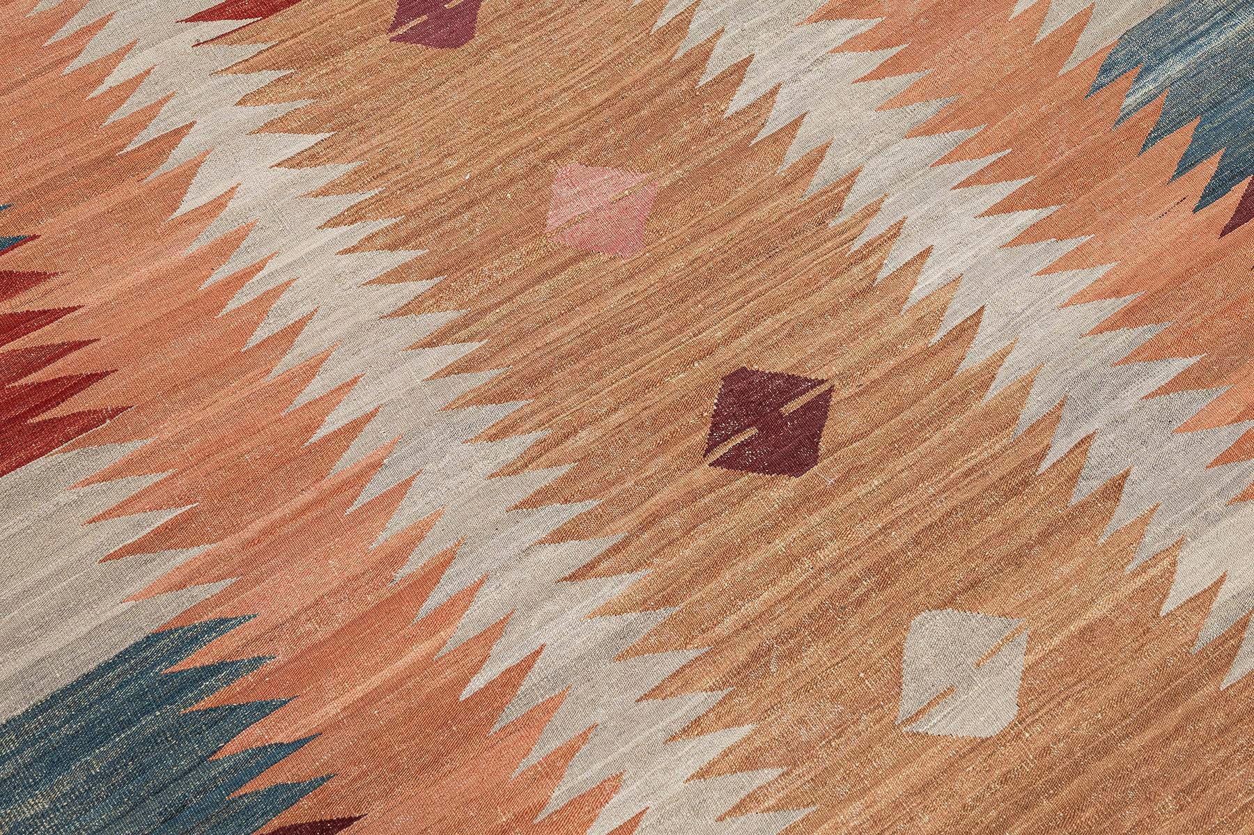 Kilim Rug (4.8 x 6.7 ft) | KILIM WHOLESALE - Vintage Handmade Pillows - Vintage Handmade Kilim Rugs - It is 100% wool. Artistic and historical rugs. Old handwoven rugs. - Online hand woven rugs and kilim cushions sales. Shipping to all over the 