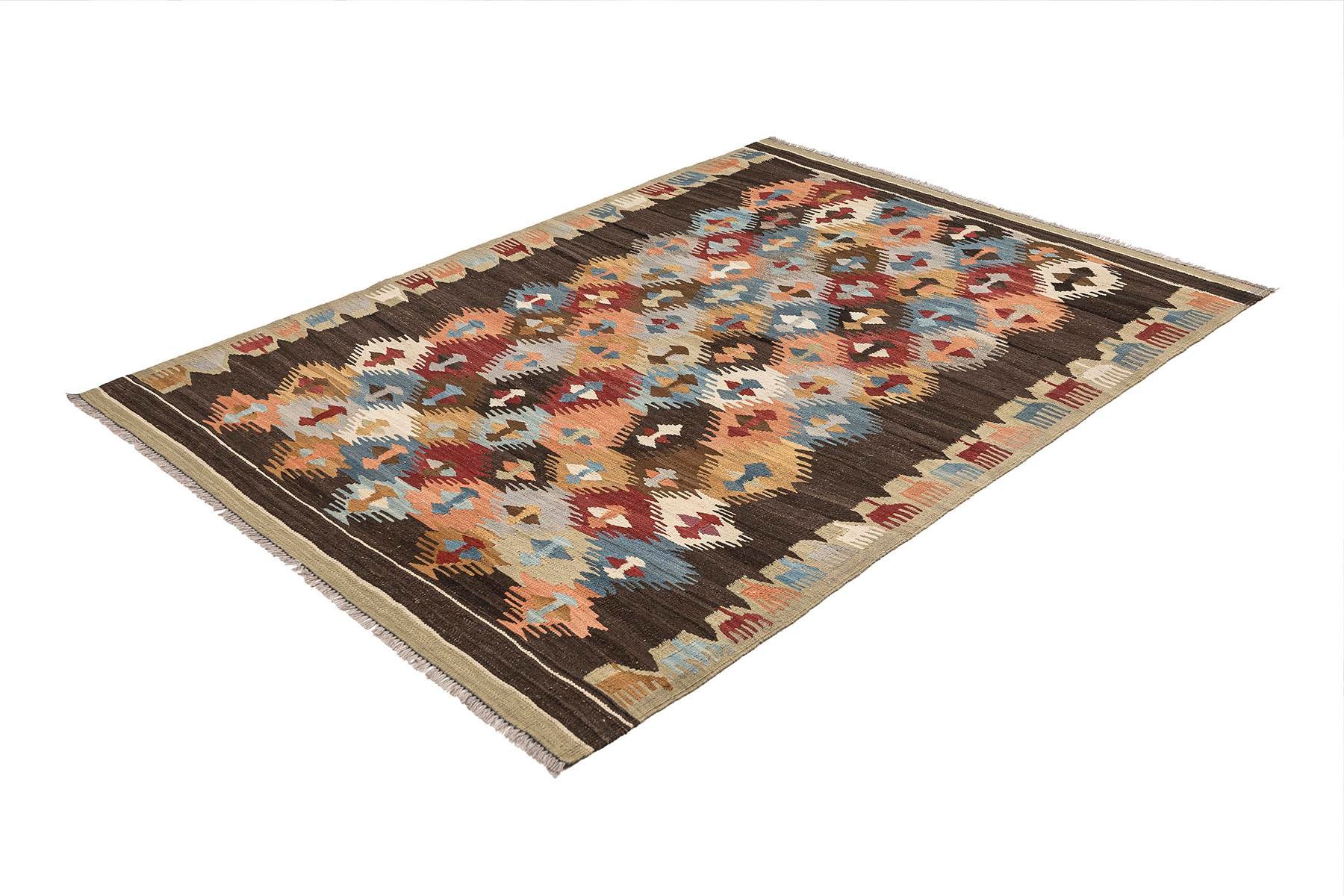 Kilim Rug (4.8 x 6.7 ft) | KILIM WHOLESALE - Vintage Handmade Pillows - Vintage Handmade Kilim Rugs - It is 100% wool. Artistic and historical rugs. Old handwoven rugs. - Online hand woven rugs and kilim cushions sales. Shipping to all over the 