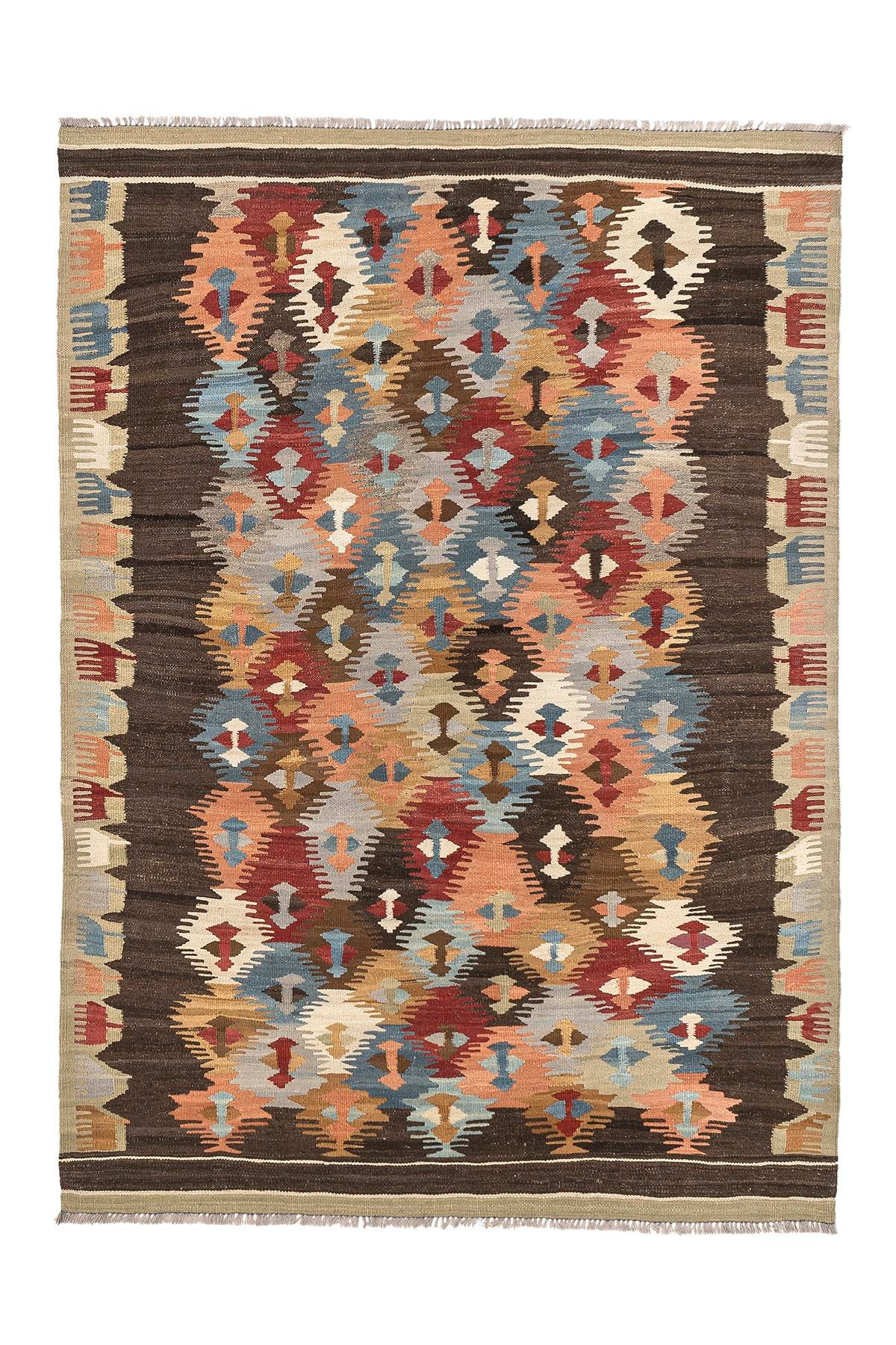 Kilim Rug (4.8 x 6.7 ft) | KILIM WHOLESALE - Vintage Handmade Pillows - Vintage Handmade Kilim Rugs - It is 100% wool. Artistic and historical rugs. Old handwoven rugs. - Online hand woven rugs and kilim cushions sales. Shipping to all over the 