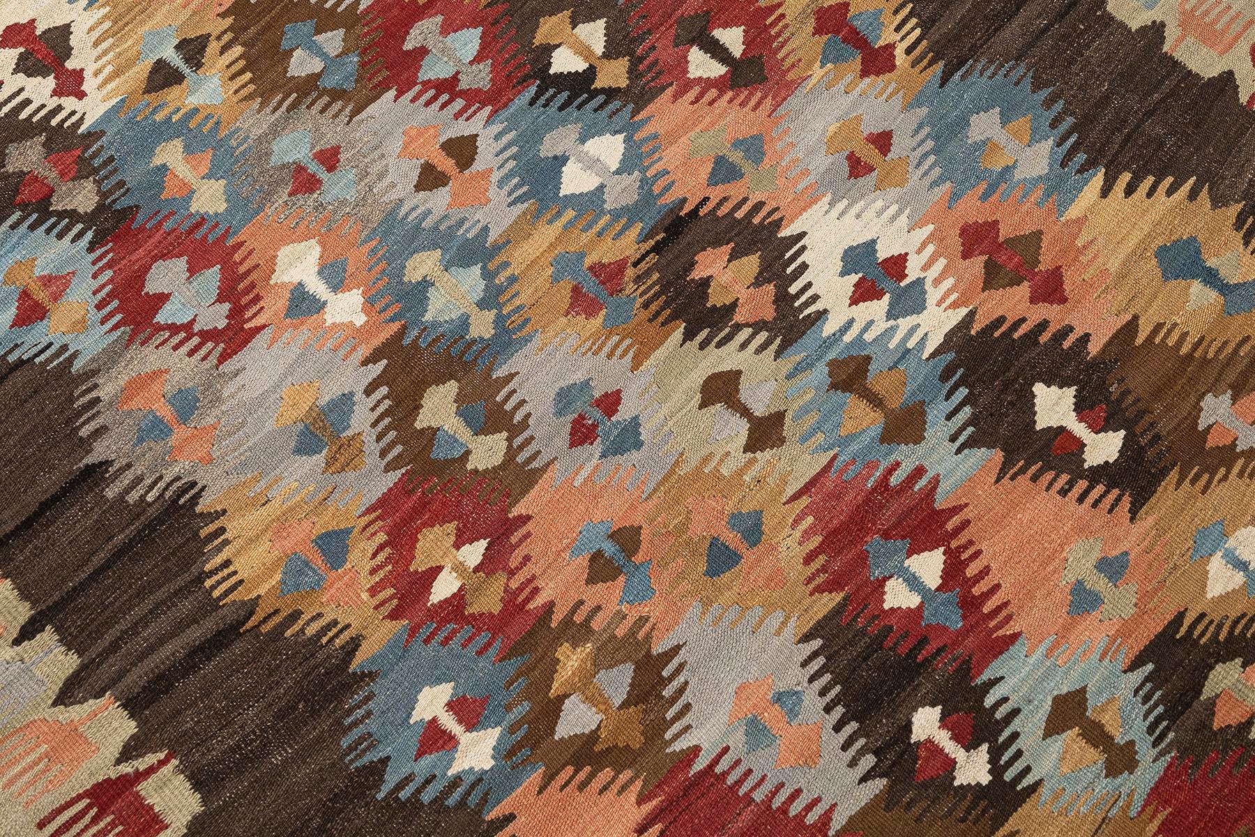 Kilim Rug (4.8 x 6.7 ft) | KILIM WHOLESALE - Vintage Handmade Pillows - Vintage Handmade Kilim Rugs - It is 100% wool. Artistic and historical rugs. Old handwoven rugs. - Online hand woven rugs and kilim cushions sales. Shipping to all over the 
