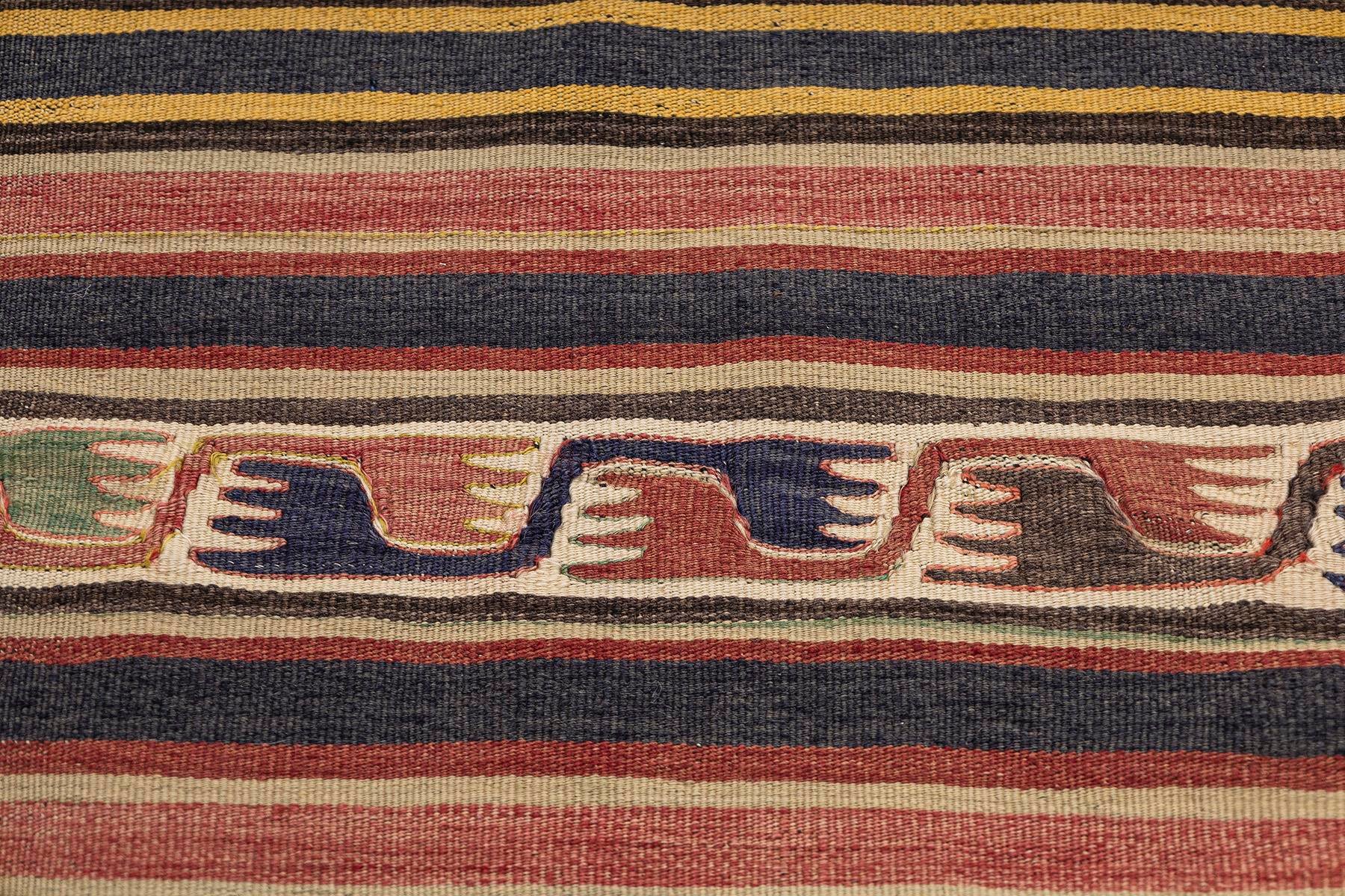 Sivas Kilim Rug (2.5 x 6.6 ft) | KILIM WHOLESALE - Vintage Handmade Pillows - Vintage Handmade Kilim Rugs - It is 100% wool. Artistic and historical rugs. Old handwoven rugs. - Online hand woven rugs and kilim cushions sales. Shipping to all ove