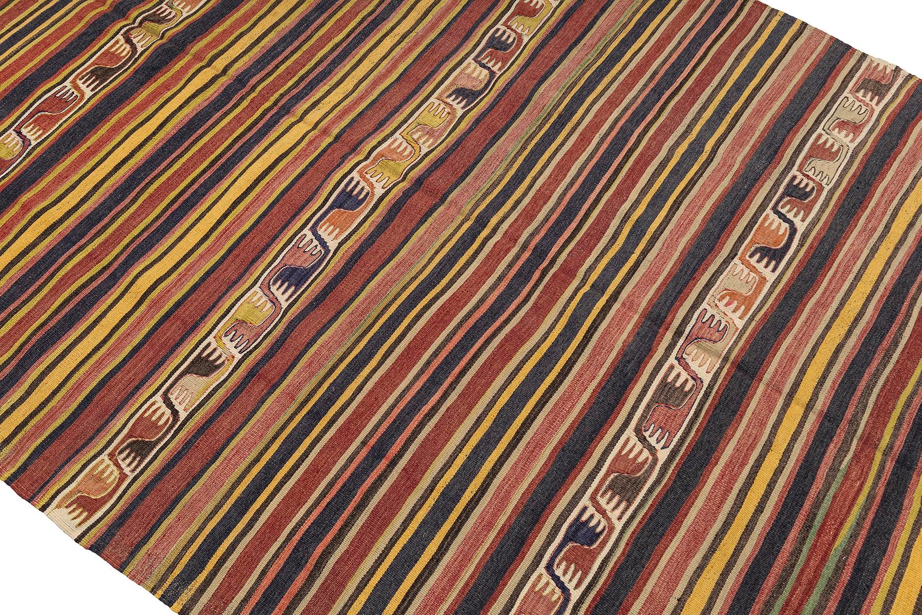 Sivas Kilim Rug (2.5 x 6.6 ft) | KILIM WHOLESALE - Vintage Handmade Pillows - Vintage Handmade Kilim Rugs - It is 100% wool. Artistic and historical rugs. Old handwoven rugs. - Online hand woven rugs and kilim cushions sales. Shipping to all ove