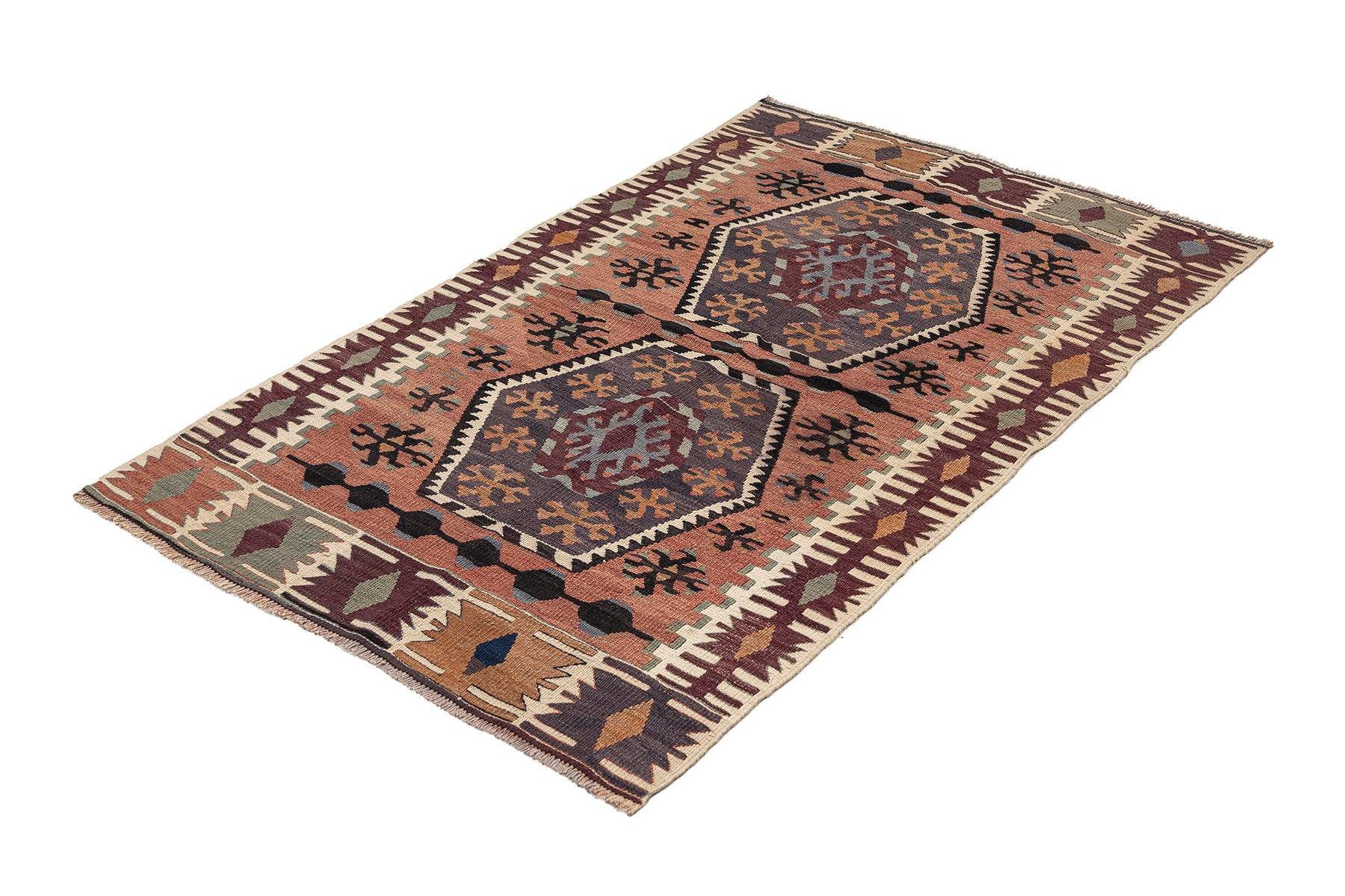 Sivas Kilim Rug (2.5 x 6.6 ft) | KILIM WHOLESALE - Vintage Handmade Pillows - Vintage Handmade Kilim Rugs - It is 100% wool. Artistic and historical rugs. Old handwoven rugs. - Online hand woven rugs and kilim cushions sales. Shipping to all ove