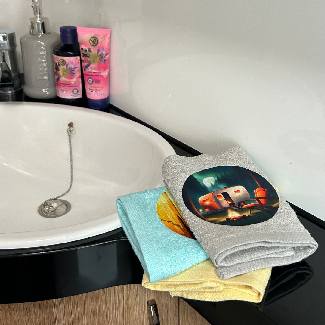 3'lü Mutfak Banyo Havlu Seti 30 cm Kamp Karavan Havlusu