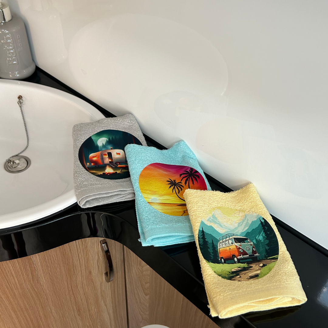 3'lü Mutfak Banyo Havlu Seti 30 cm Kamp Karavan Havlusu