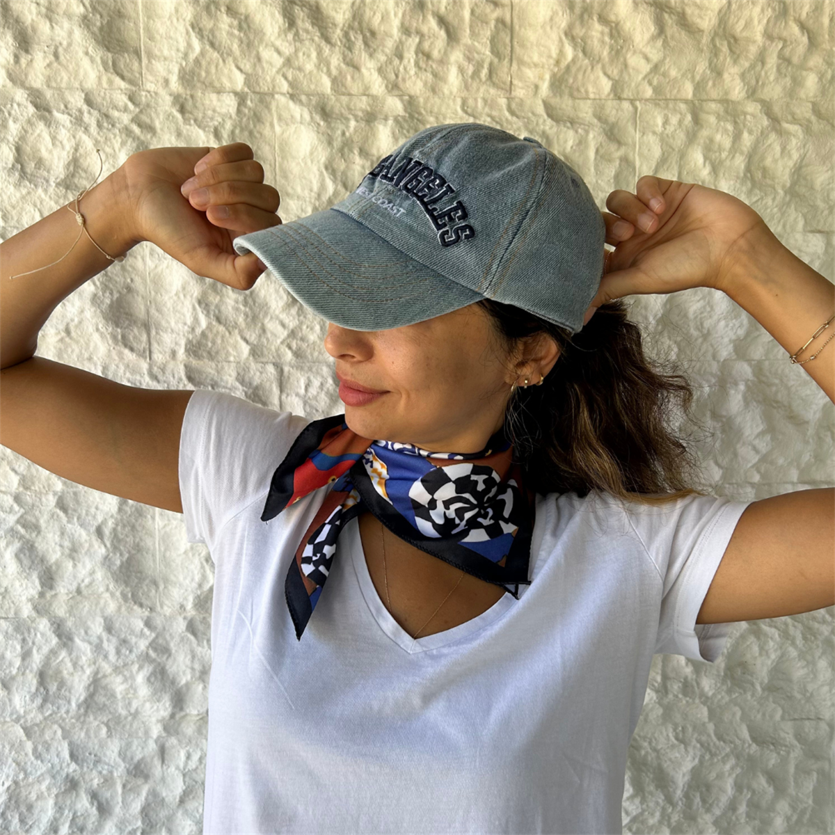Desenli Saten Fular Bandana