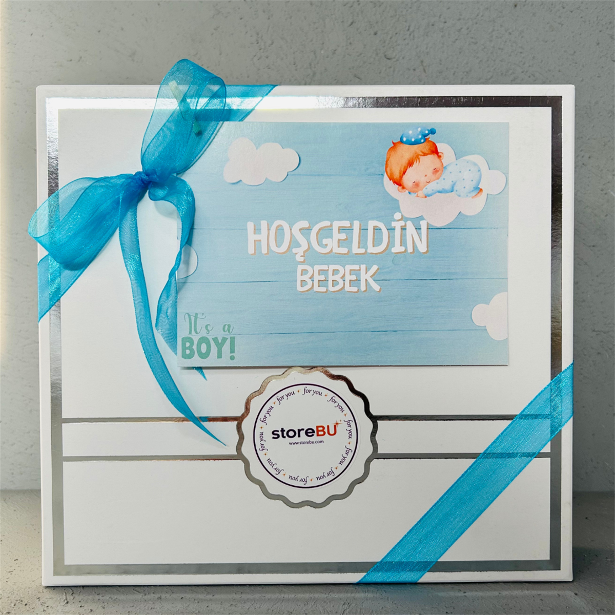 Hoşgeldin Bebek Çikolatası Hediye Erkek Bebek