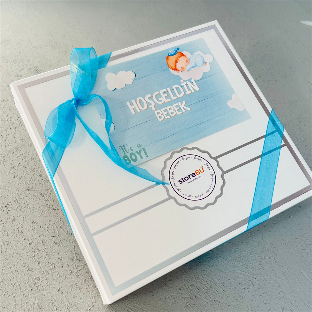 Hoşgeldin Bebek Çikolatası Hediye Erkek Bebek
