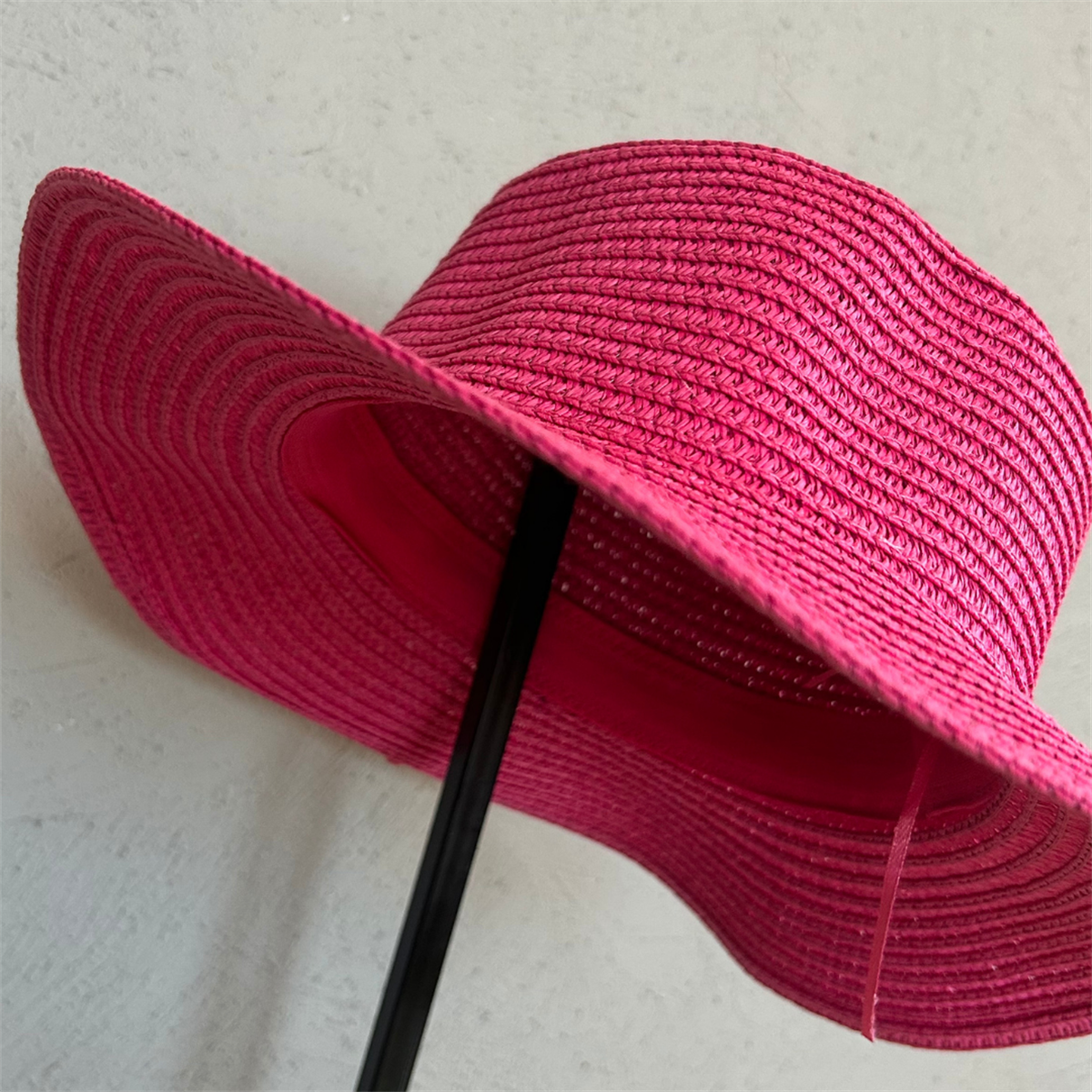 Kadın Pembe Hasır Plaj Şapkası