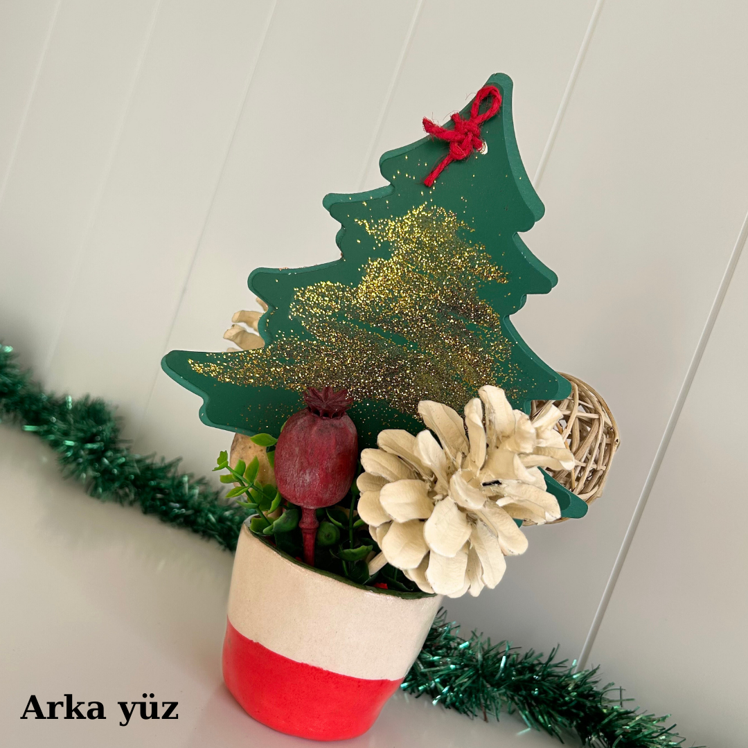 Kokinalı Yılbaşı Çiçeği Dekoratif Yılbaşı Masa Süsü 