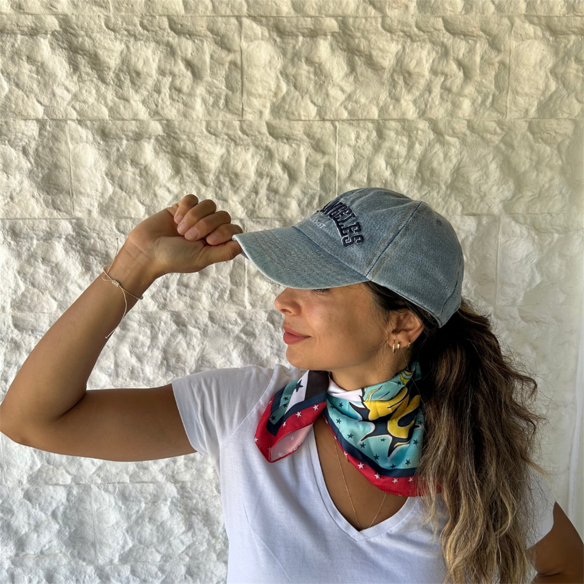 Look Desenli Saten Fular Bandana