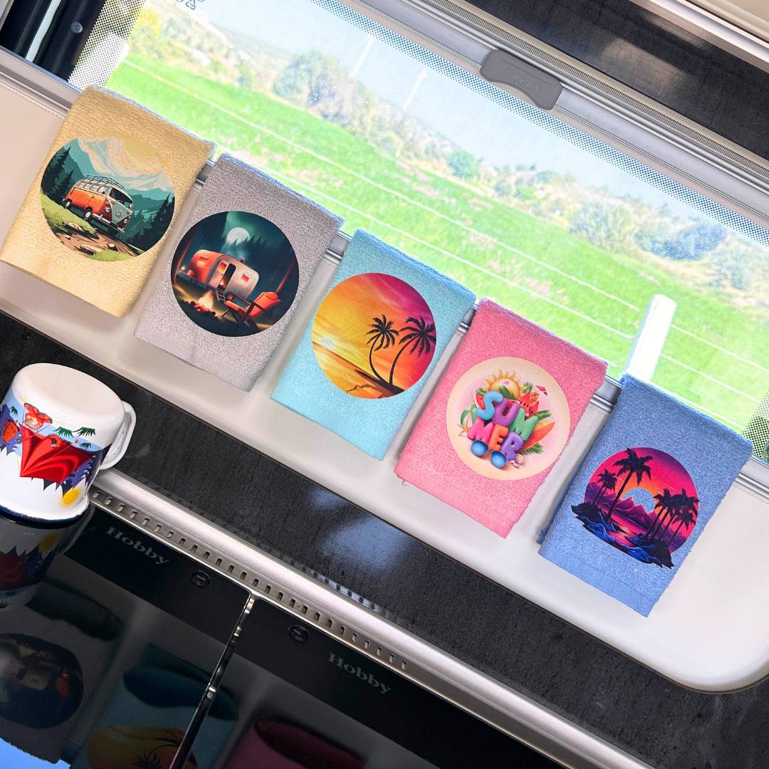 Renkli Havlu Seti Mini Karavan Mutfak Banyo El Havlusu 