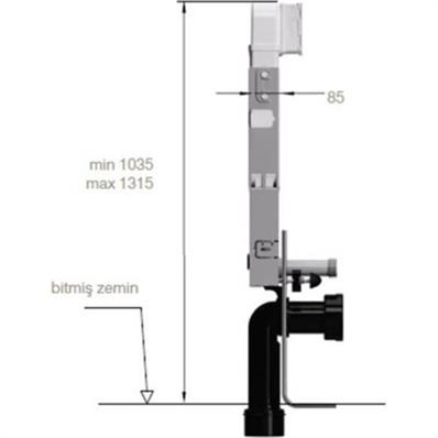 BOCCHI TUĞLA DUVAR METAL İÇ AYAKLI 2/6 LT 8,5 CM