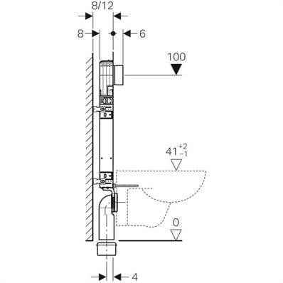 Geberit Alpha Gömme Rezervuar 8 cm Kombifix Ayaklı
