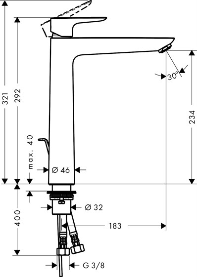 Talis E Tek Kollu Lavabo Bataryası 240 Kumandalı