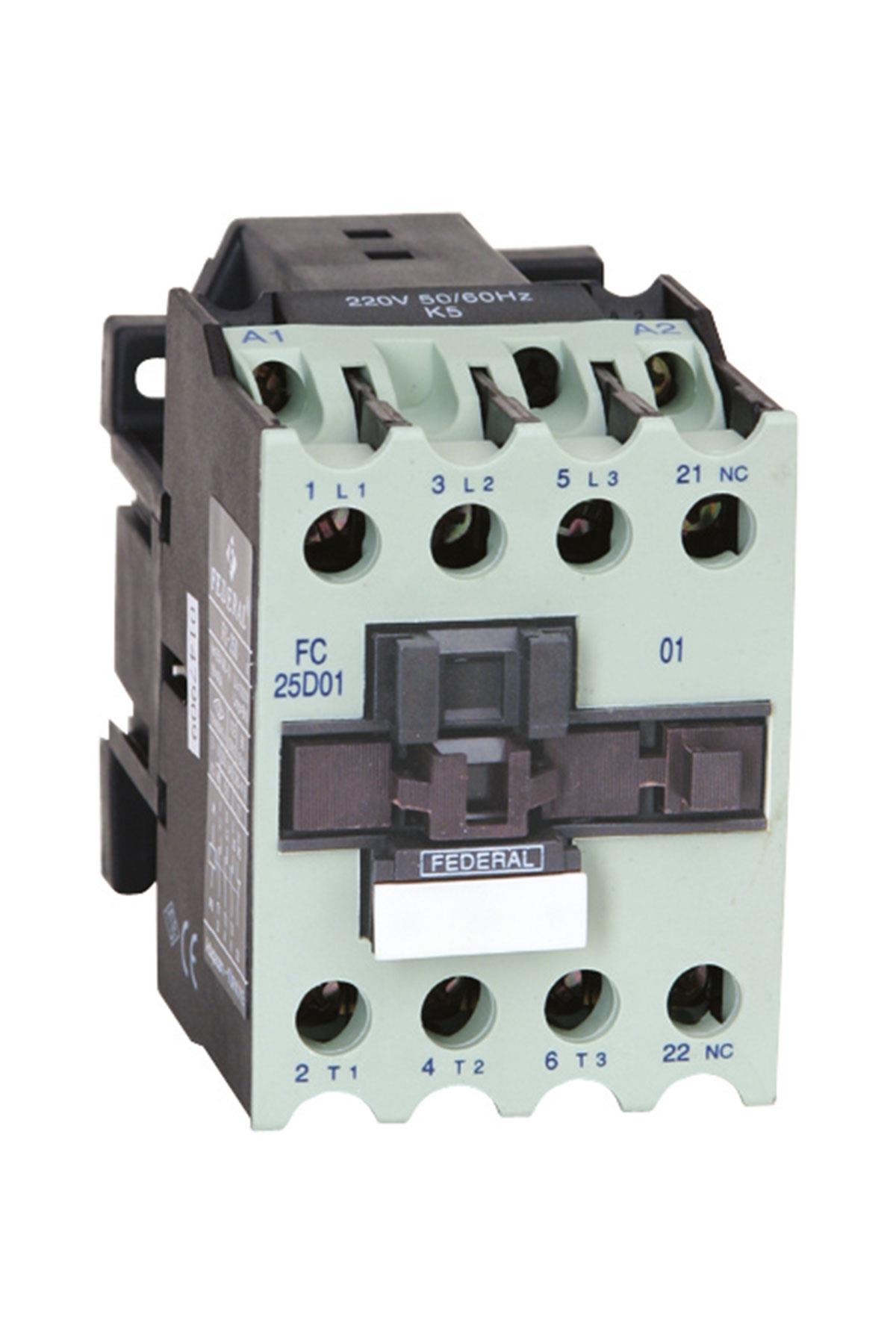 FC-25D01 Güç Kontaktörü 3x25A 1NK (11kW_400/440V)  Bobin Gerilimi : 24V  