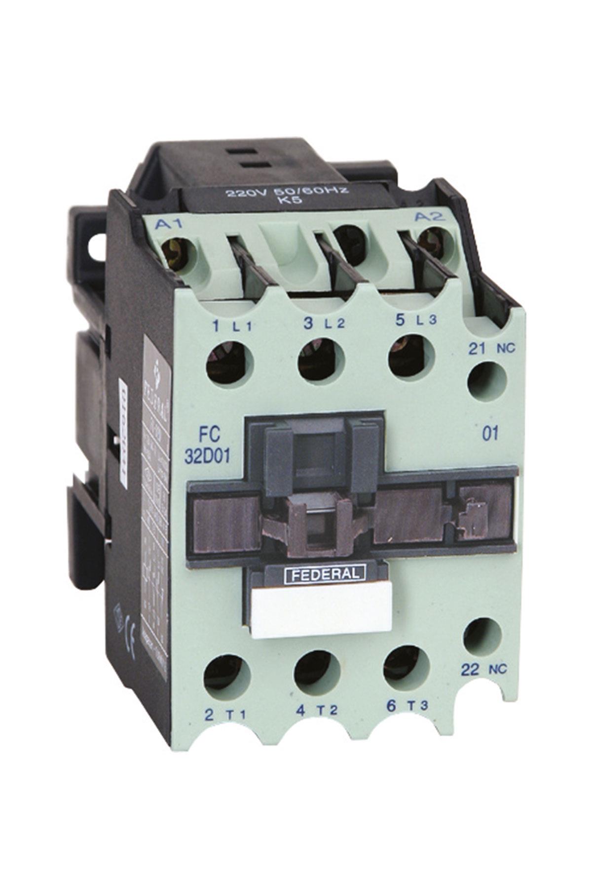 FC-32D01 Güç Kontaktörü 3x32A 1NK (15kW_400/440V)  Bobin Gerilimi : 24V  